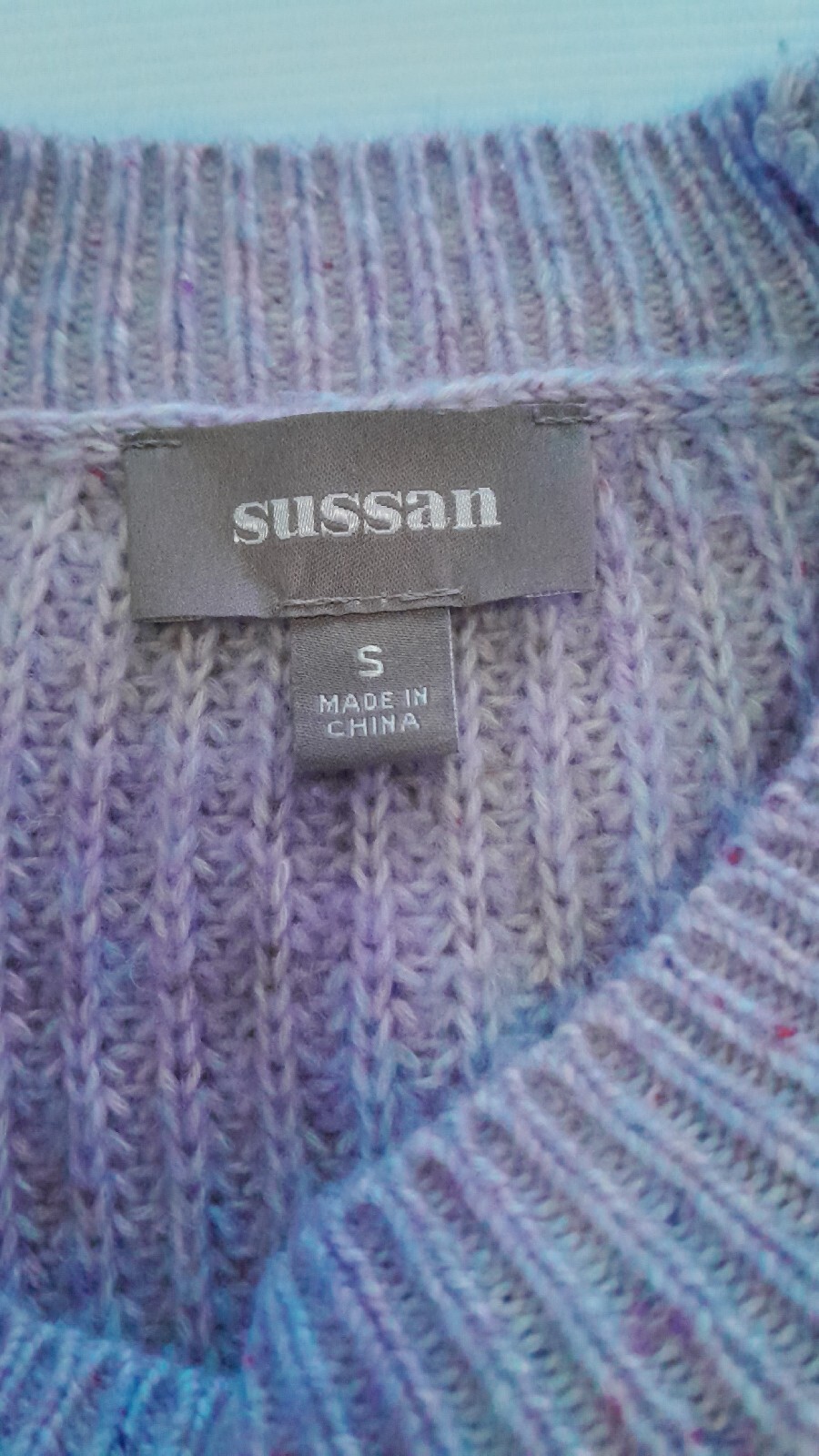 Sussan Pullover Pale Lilac Wool Blend Jumper Size S VGC