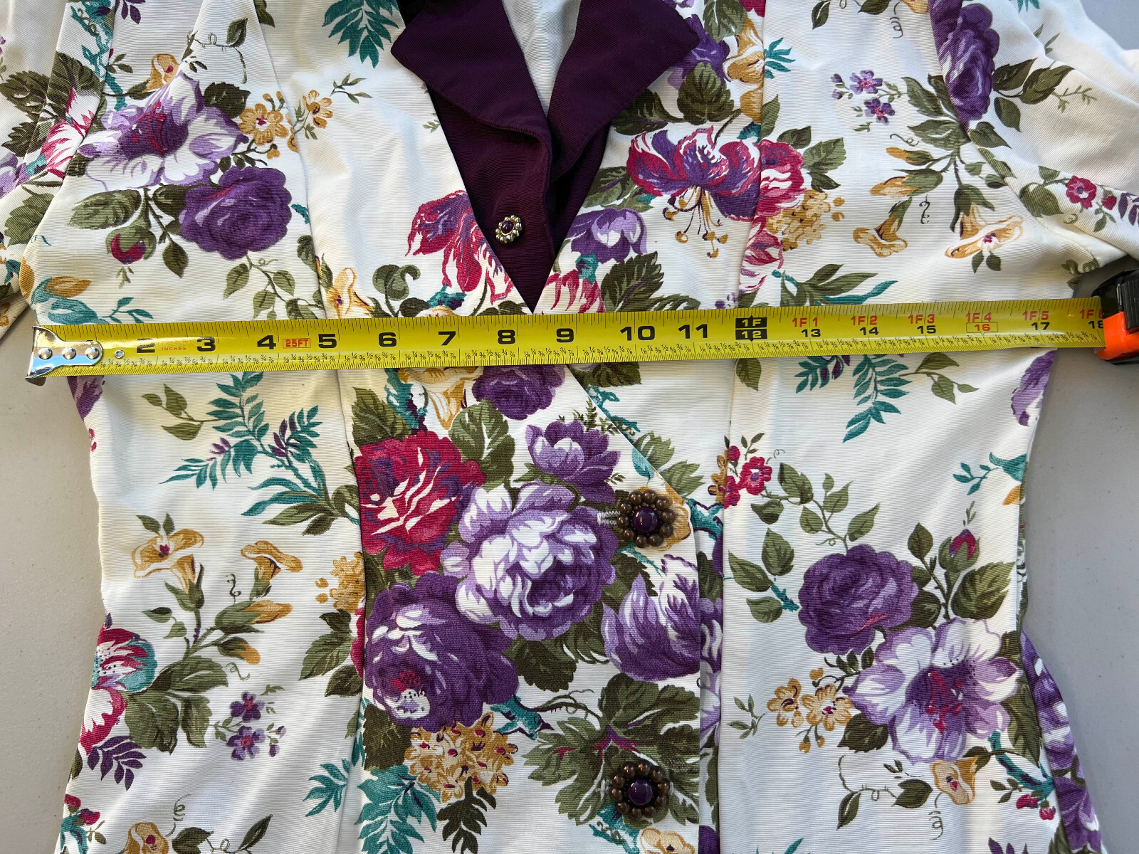 Vintage 80s Willy’s Influence Womens Floral Blouse Shoulder Pads Size 10 USA