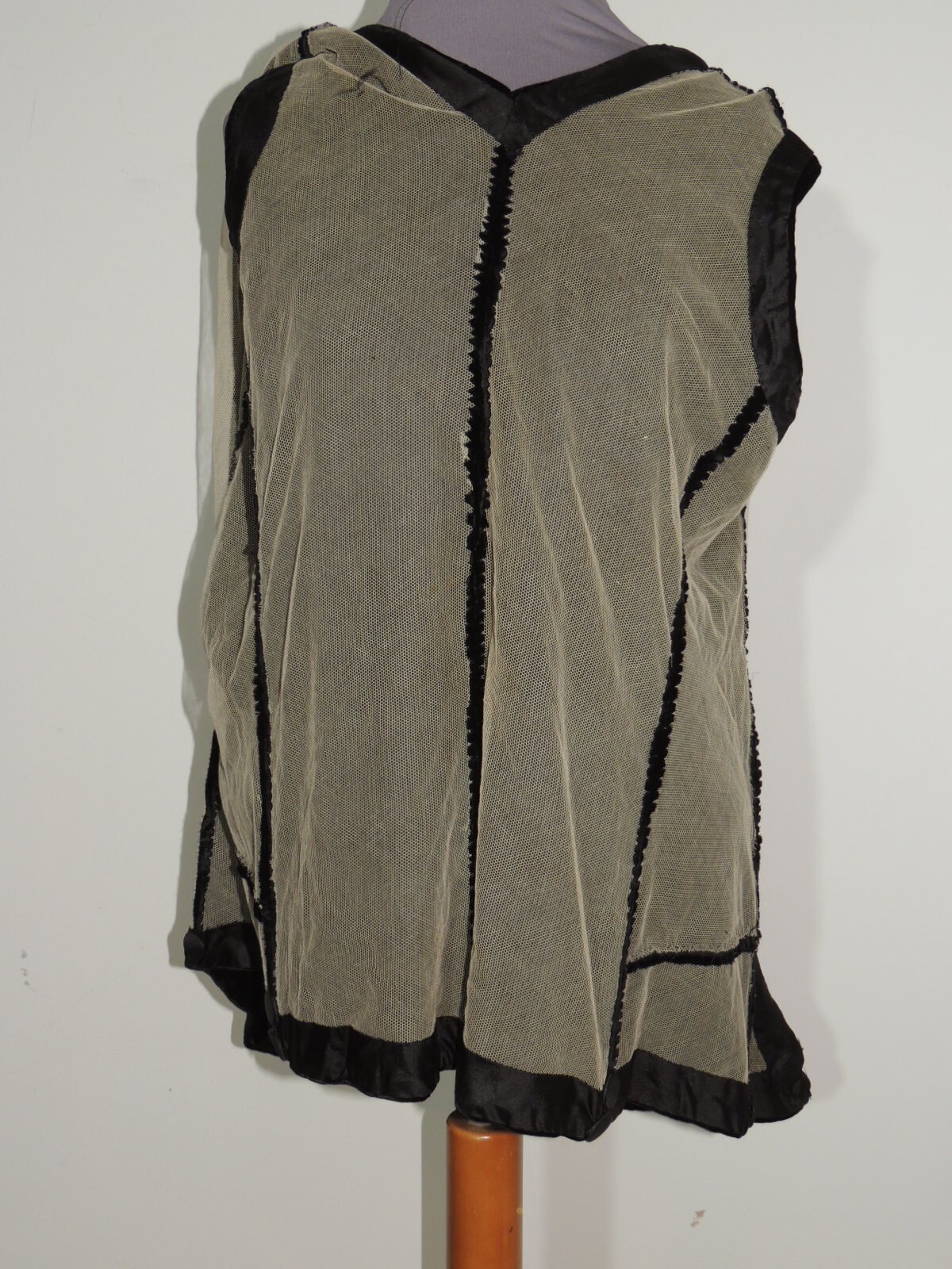 1920’s Black Silk Velvet Shirred Blouse LG – XL B-44/45