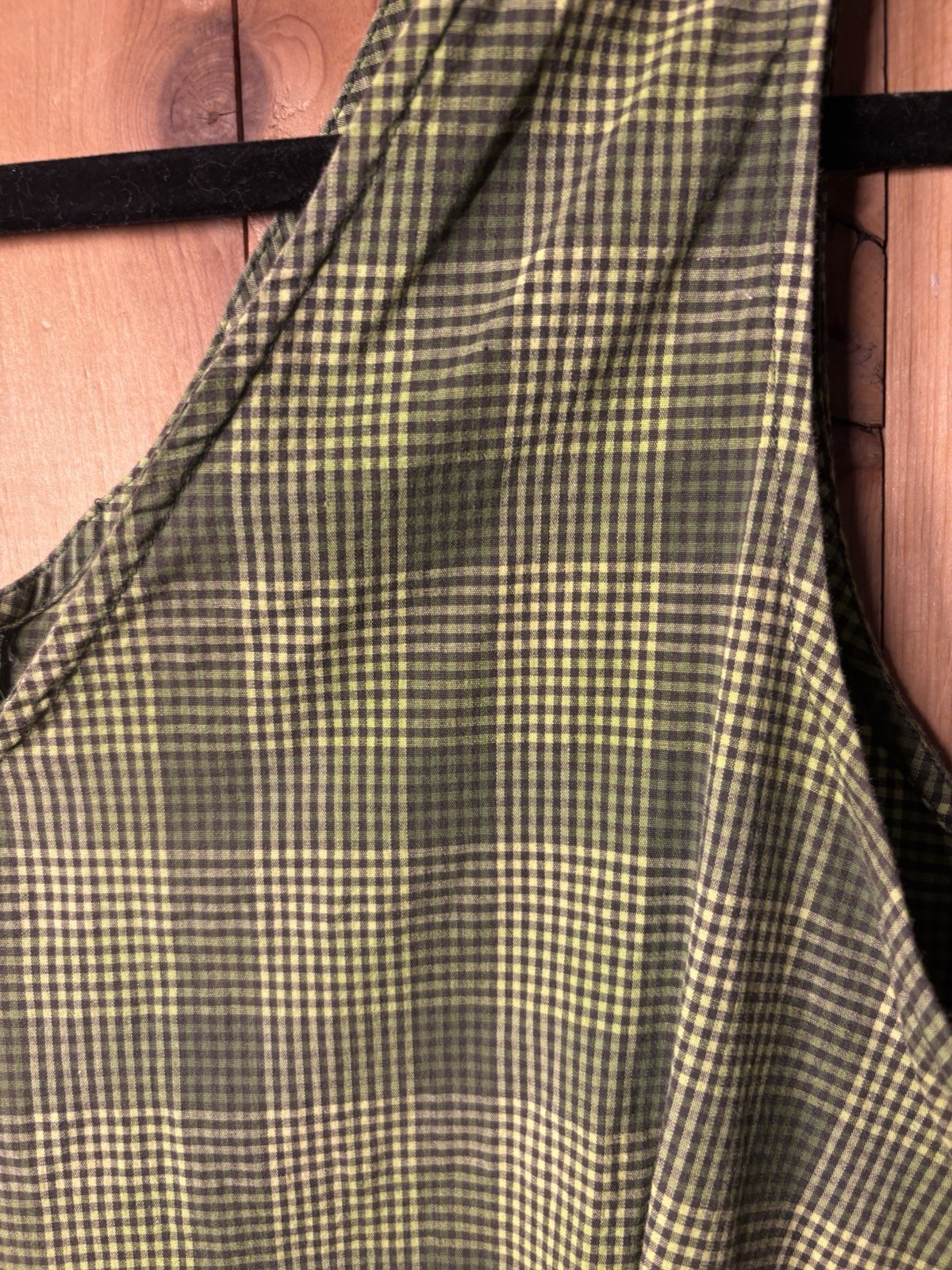 VTG Plaid dress Venezia Green Summer Dress Sz 16 Stretch Y2K Lightweight 38/38
