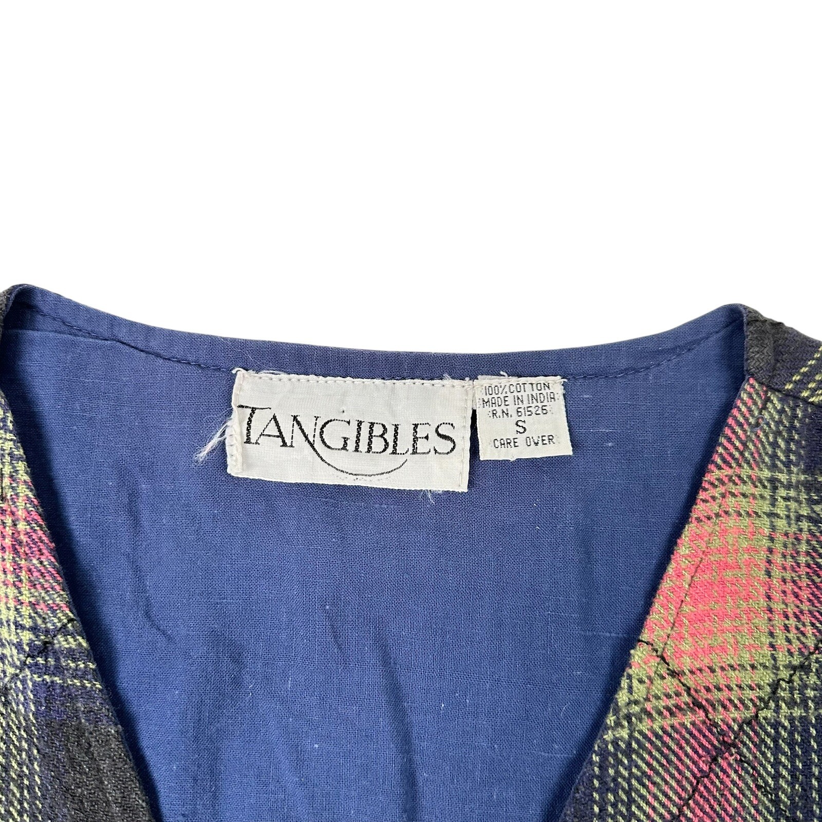 Vintage Tangibles 90s Plaid Vest Chain Stitch Skater Surfer Grunge Hip Hop