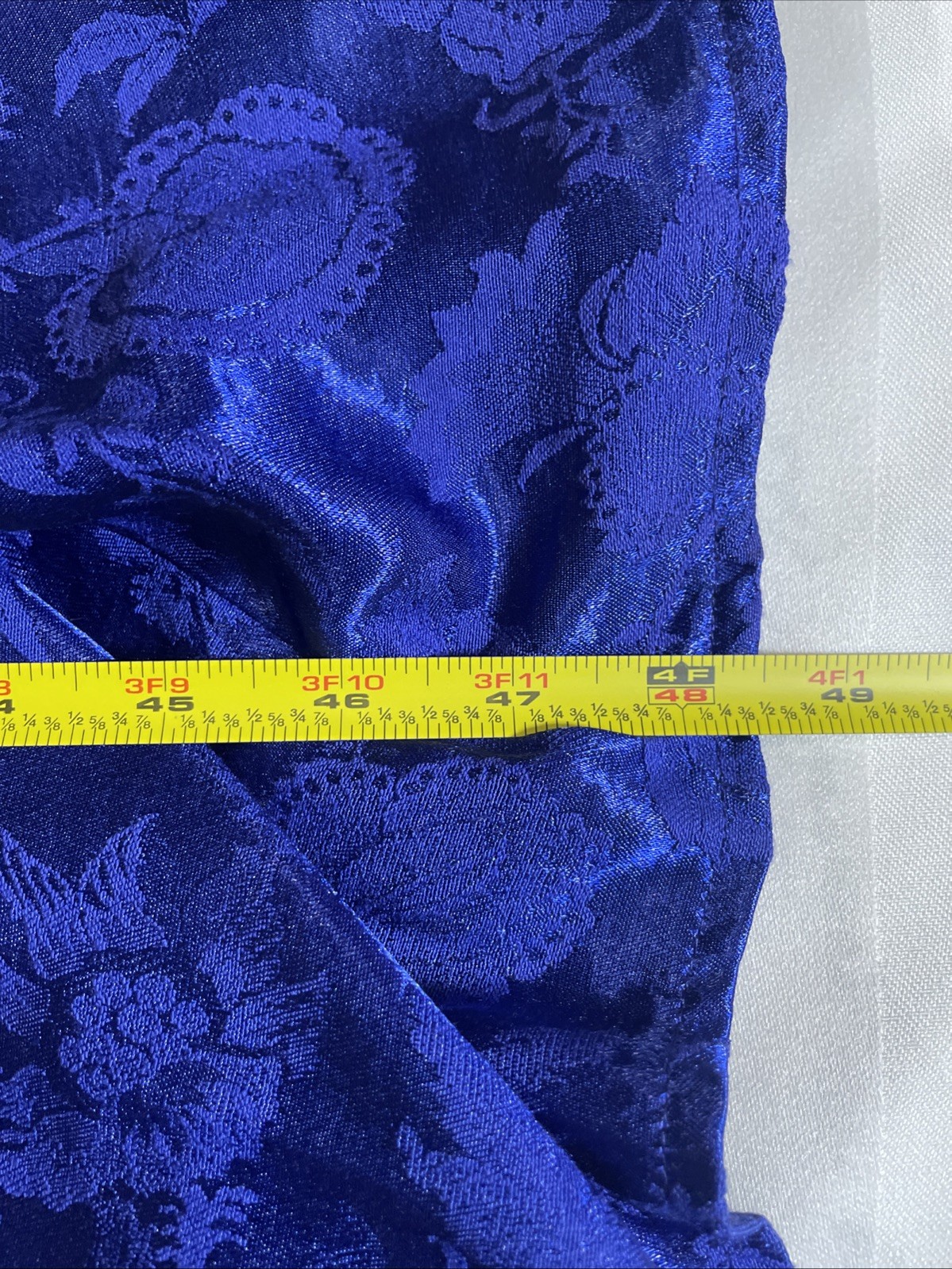 Dressy Betsy Vintage 80’s Royal Blue Floral Midi Dress Women’s 14 Lace Up Back