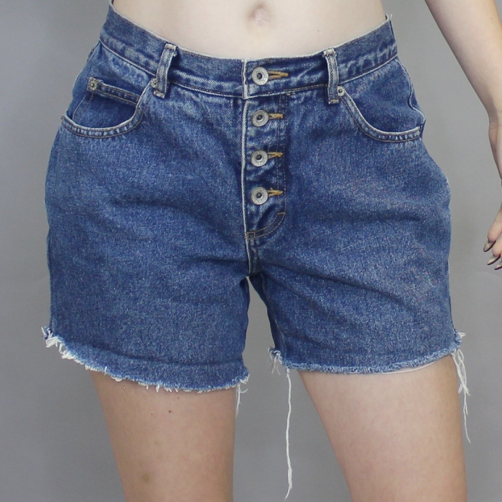 Vintage 90s Denim Cut off Shorts by No Excuses Blue Jeans