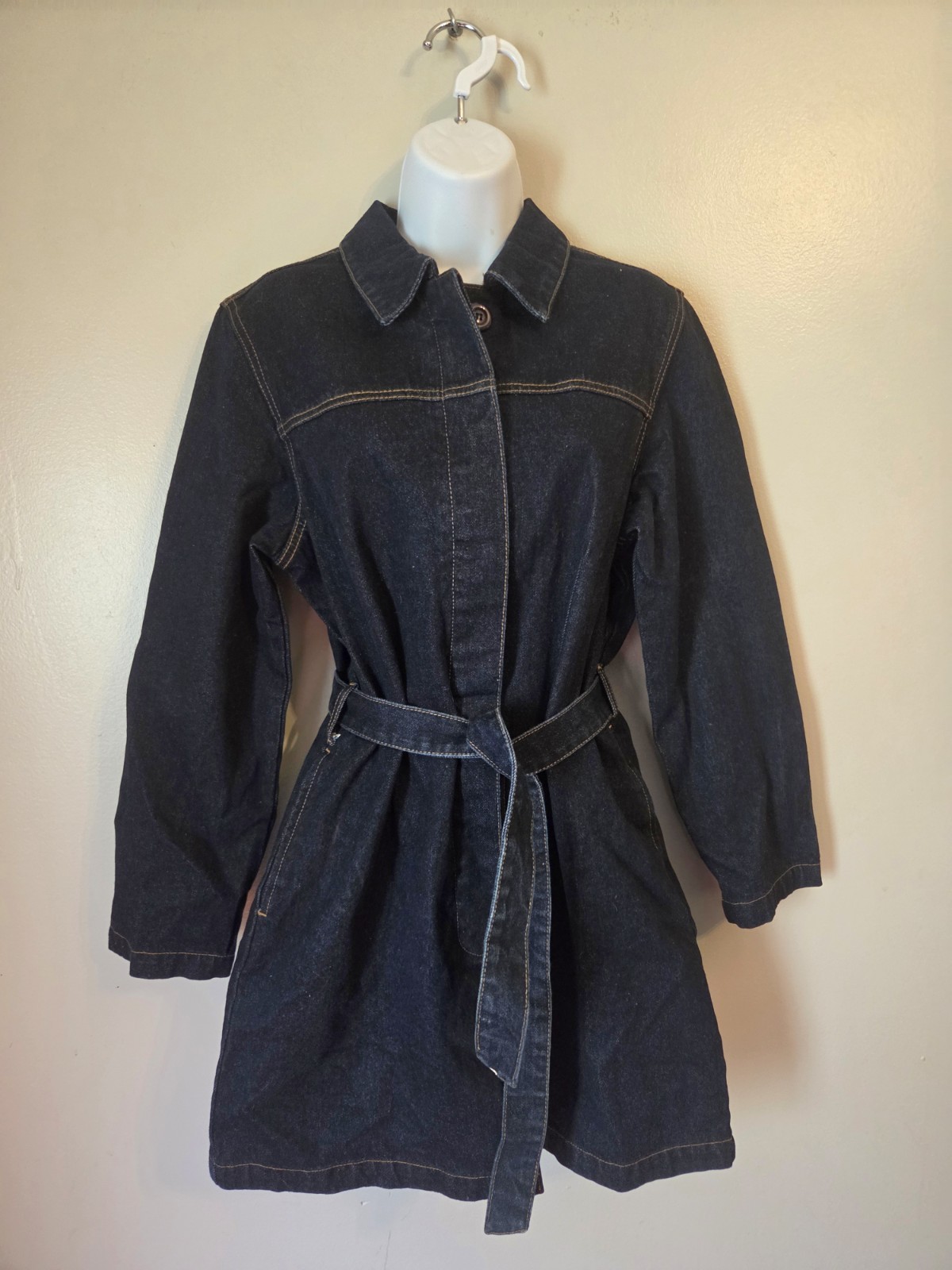 Vintage 90s LA Blues Denim Coat/Dress Mini Mint S