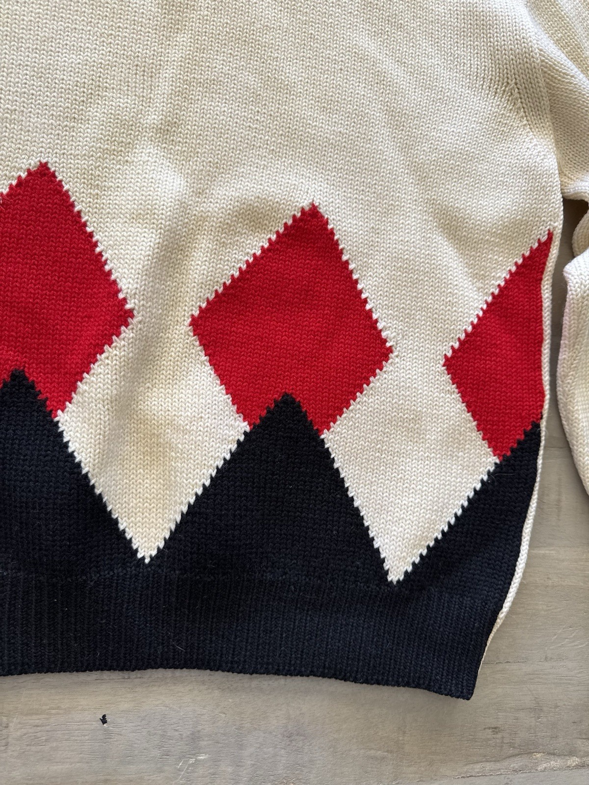 Vintage Pure Wool Made In Italy Argyle Sweater Size S Measurements