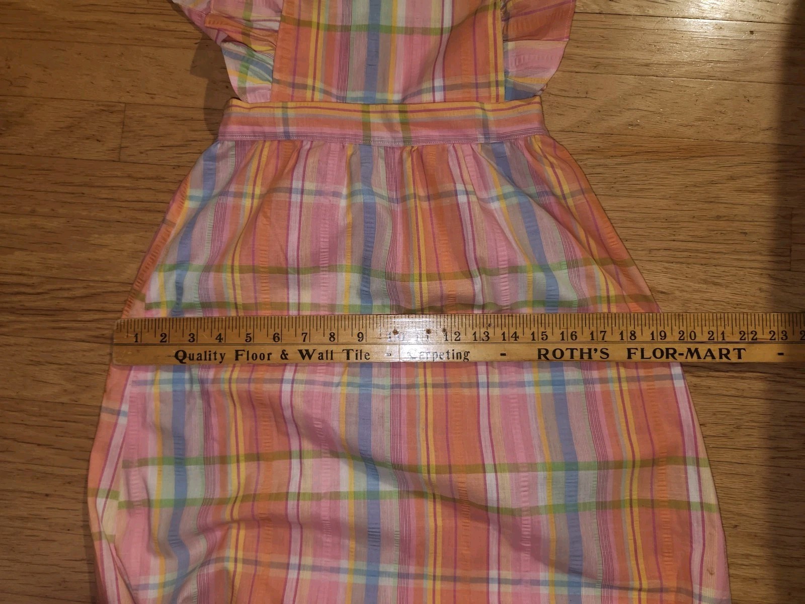 Vintage Ruffle Pinafore Apron Long Dress*Cottage Prairie Look*Homemade* sz Small