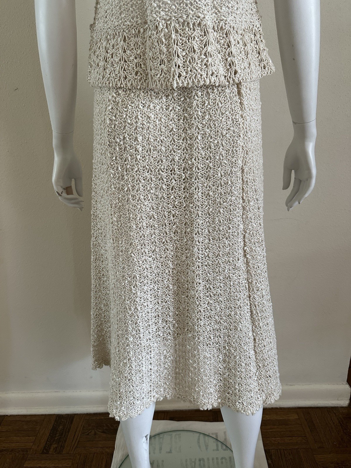 1970s A Pallas Original Hand Loomed Irish Linen Knit [Dress/Skirt/Set] Boho VTG