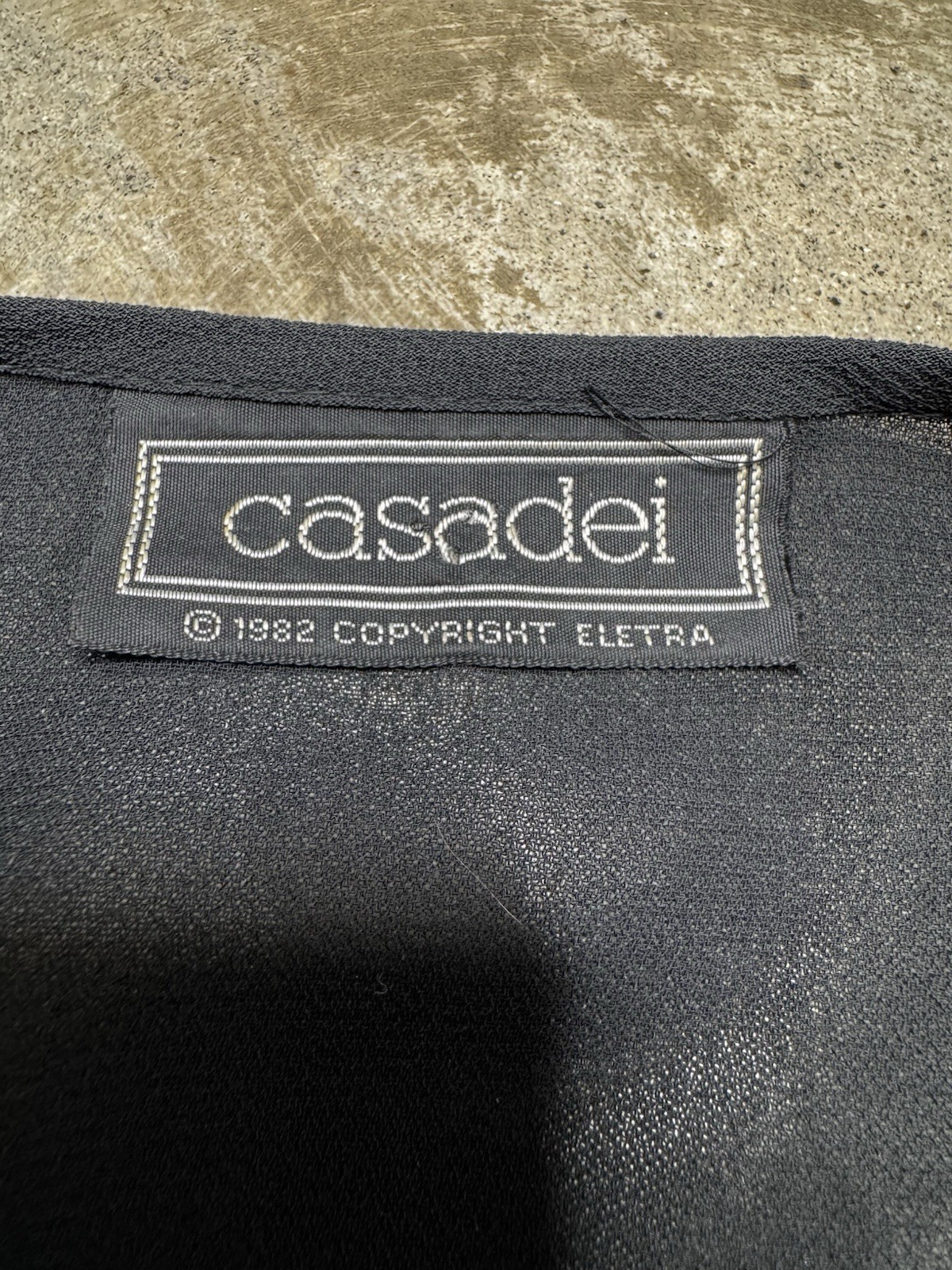 Vintage Casadei Dress Chiffon Black Sheer Drop Waste