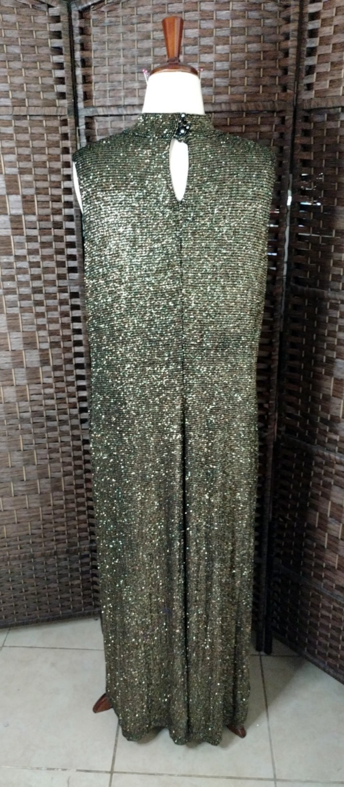 Vintage Ronnie Nicole II By Ouida Gold And Black Sparkle Dress Size 20