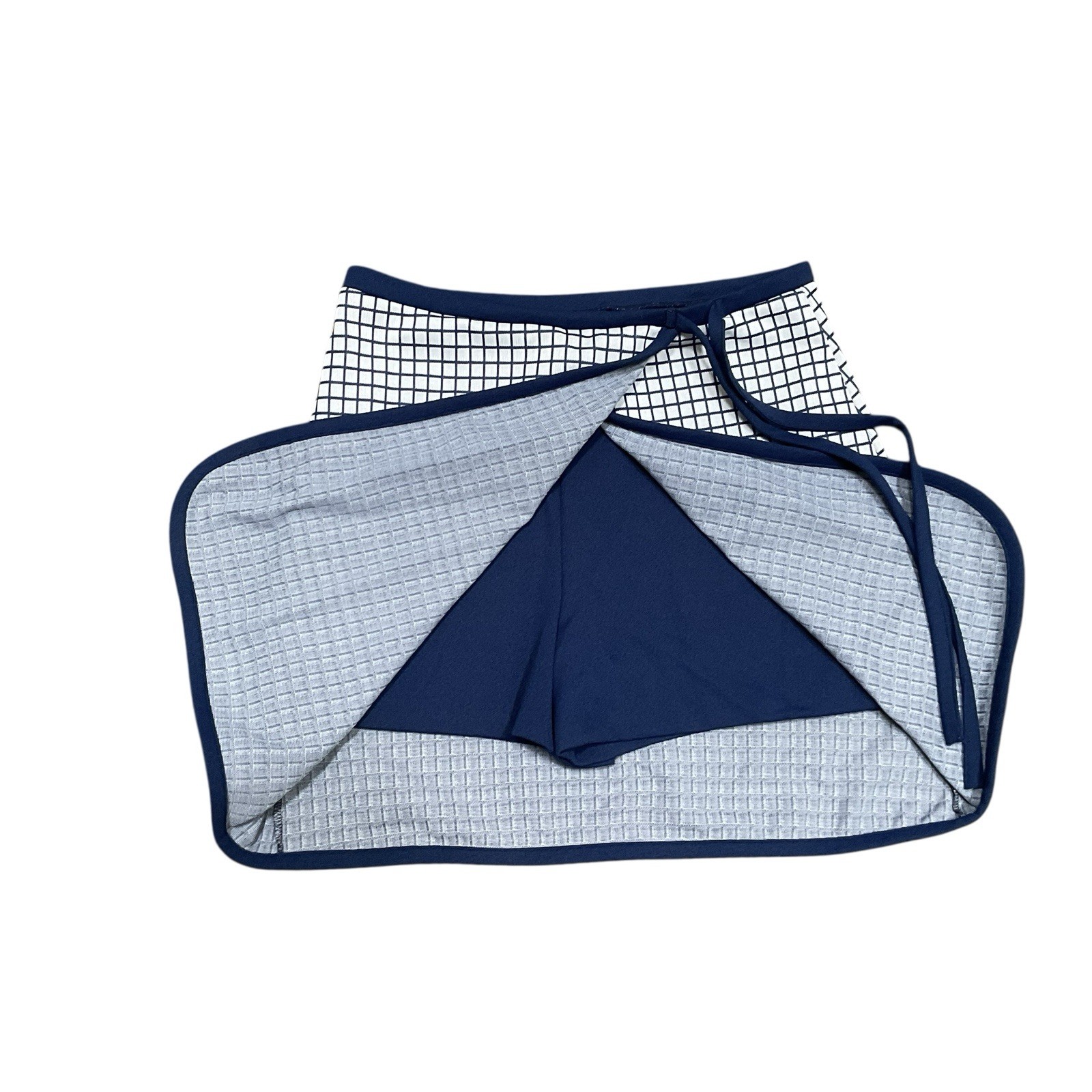 Vintage JC Penney Fashions Skort Blue Polyester Windowpane Skirt Tennis Shorts