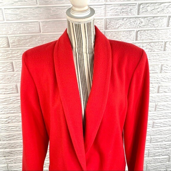 Vintage Kensington Square Red Wool Coat Size 9/10