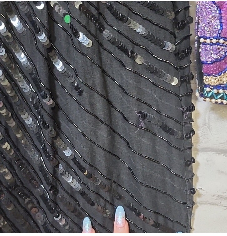 Vintage Naeem Khan Riazee Nights Beaded Sequin Silk Dress