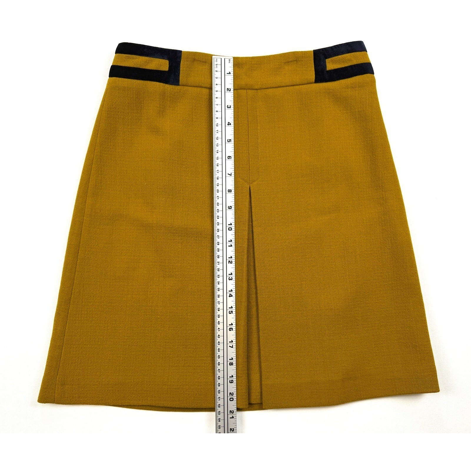 Jaeger Navy Velvet Blazer & Hobbs London Mustard Skirt | Vintage Chic #1721/2