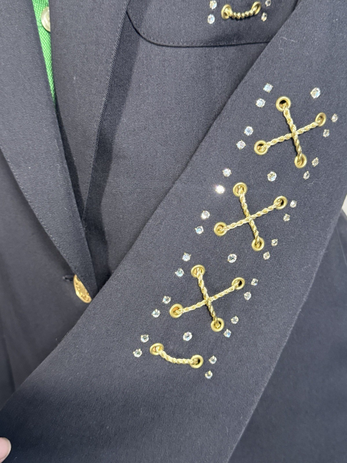Vintage Criscione New York | Black Power Blazer| Gold Accents | Old Money | 1980