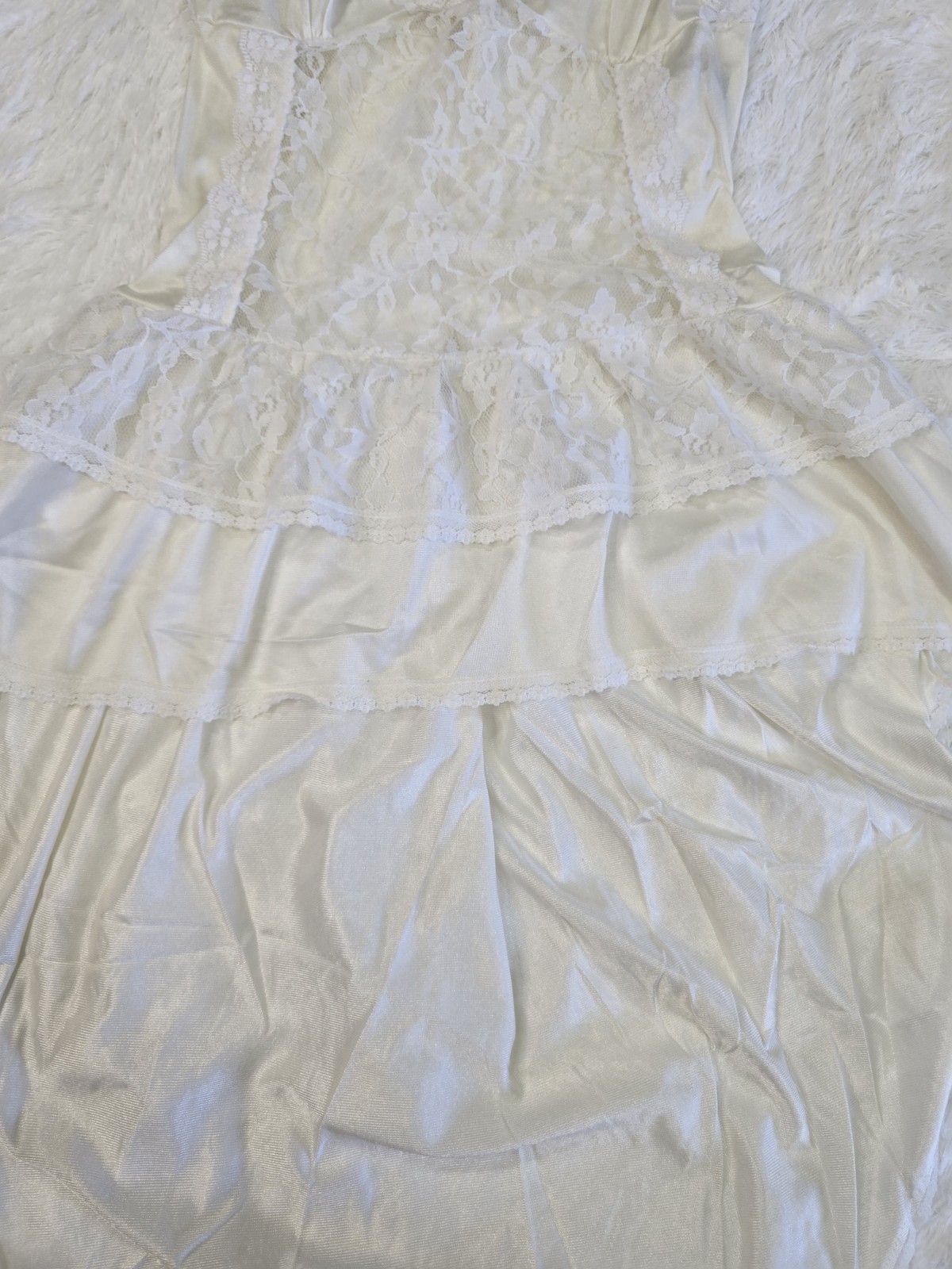 Vintage EUC Lady Cameo Dallas White Satin Bridal Slip Size Small