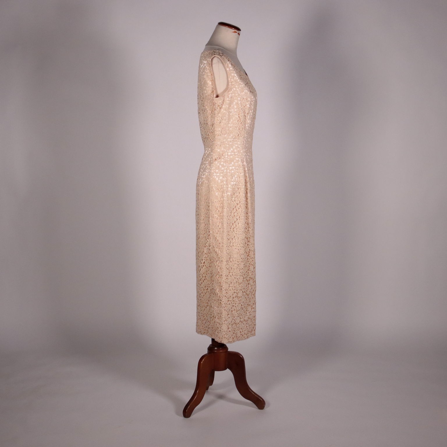Vintage Powder Pink Silk Dress Italy Size S 1960s-1970s