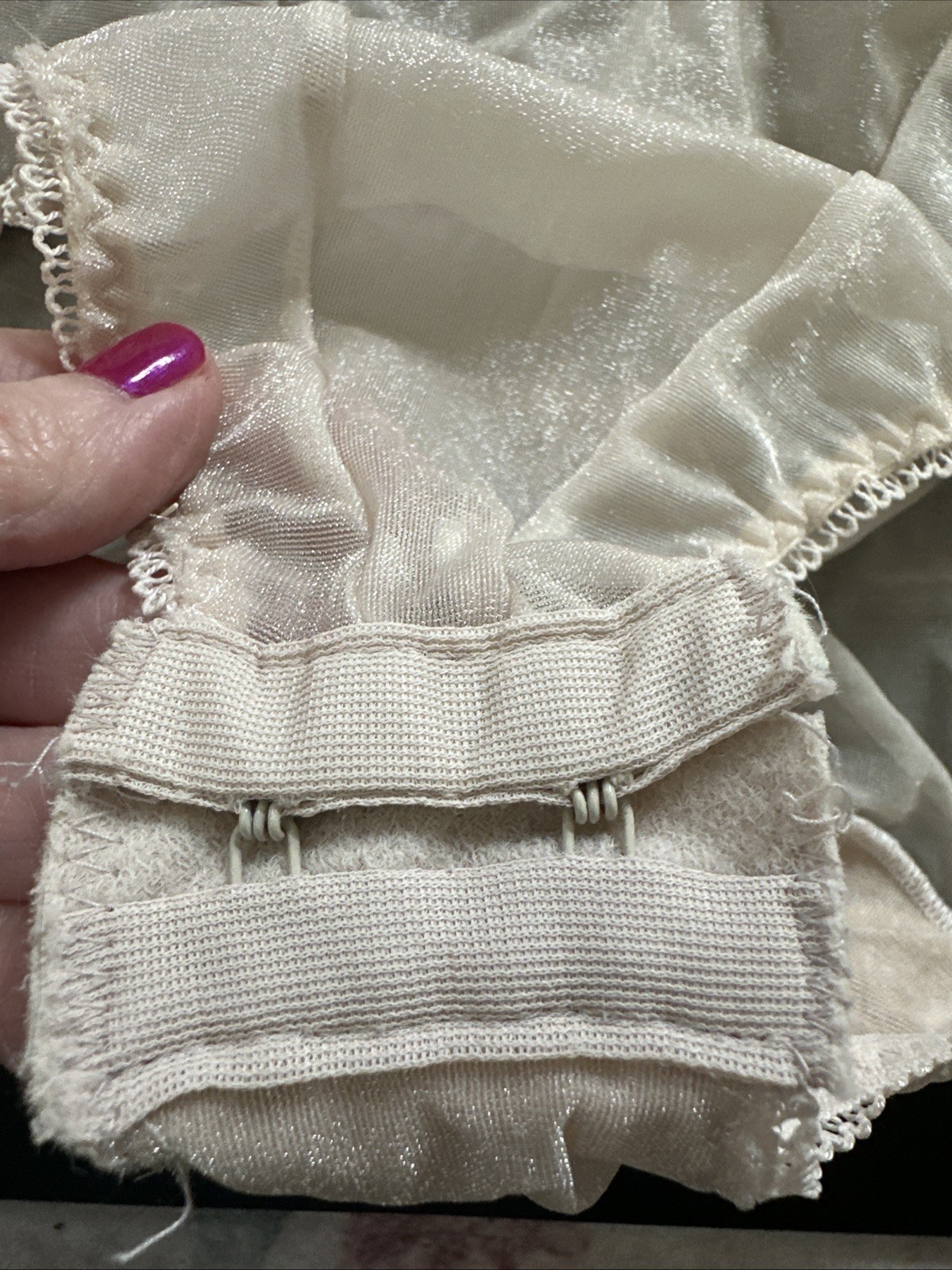 Vtg Bodysuit Lingerie Sheer Buff No Tag Flaws See Photos Women’s Shaper