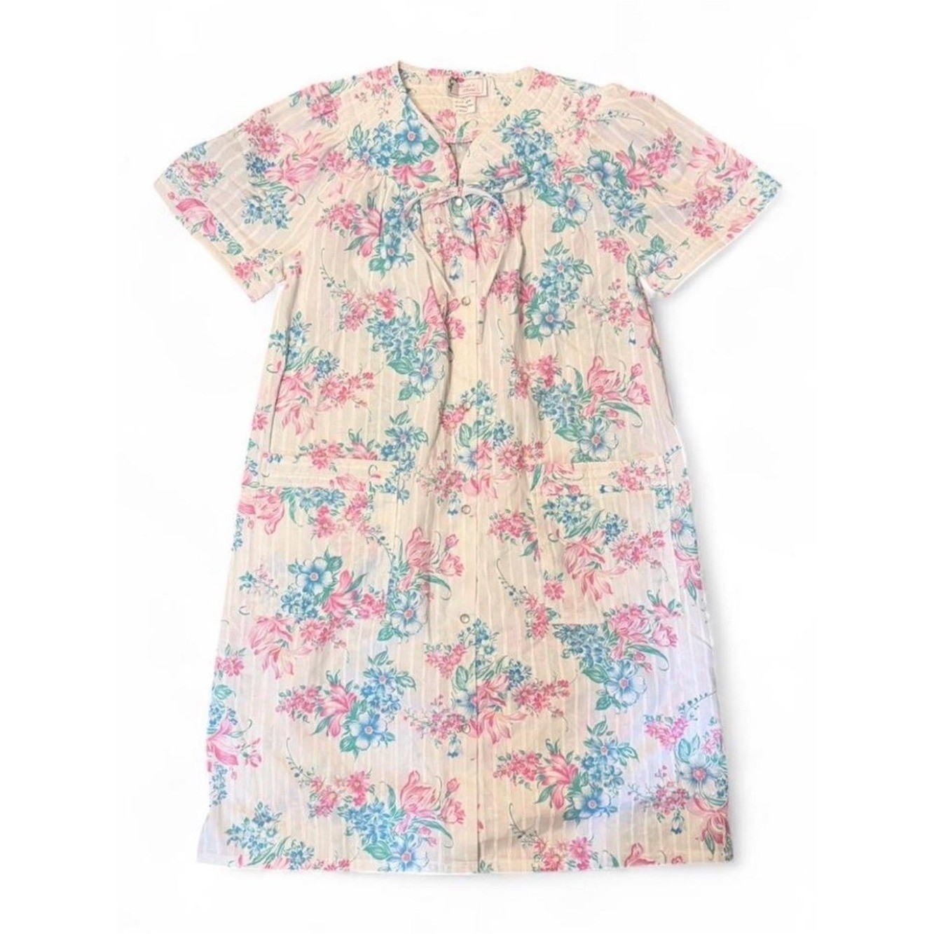 Vintage Floral House Dress Pastel Cottagecore Grandma Chic Mumu