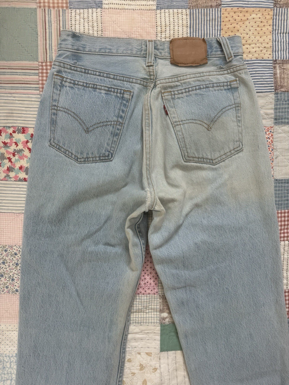 Vintage 1990s Levi’s 701 Student Light Wash Perfectly Faded Distressed 26 x 29