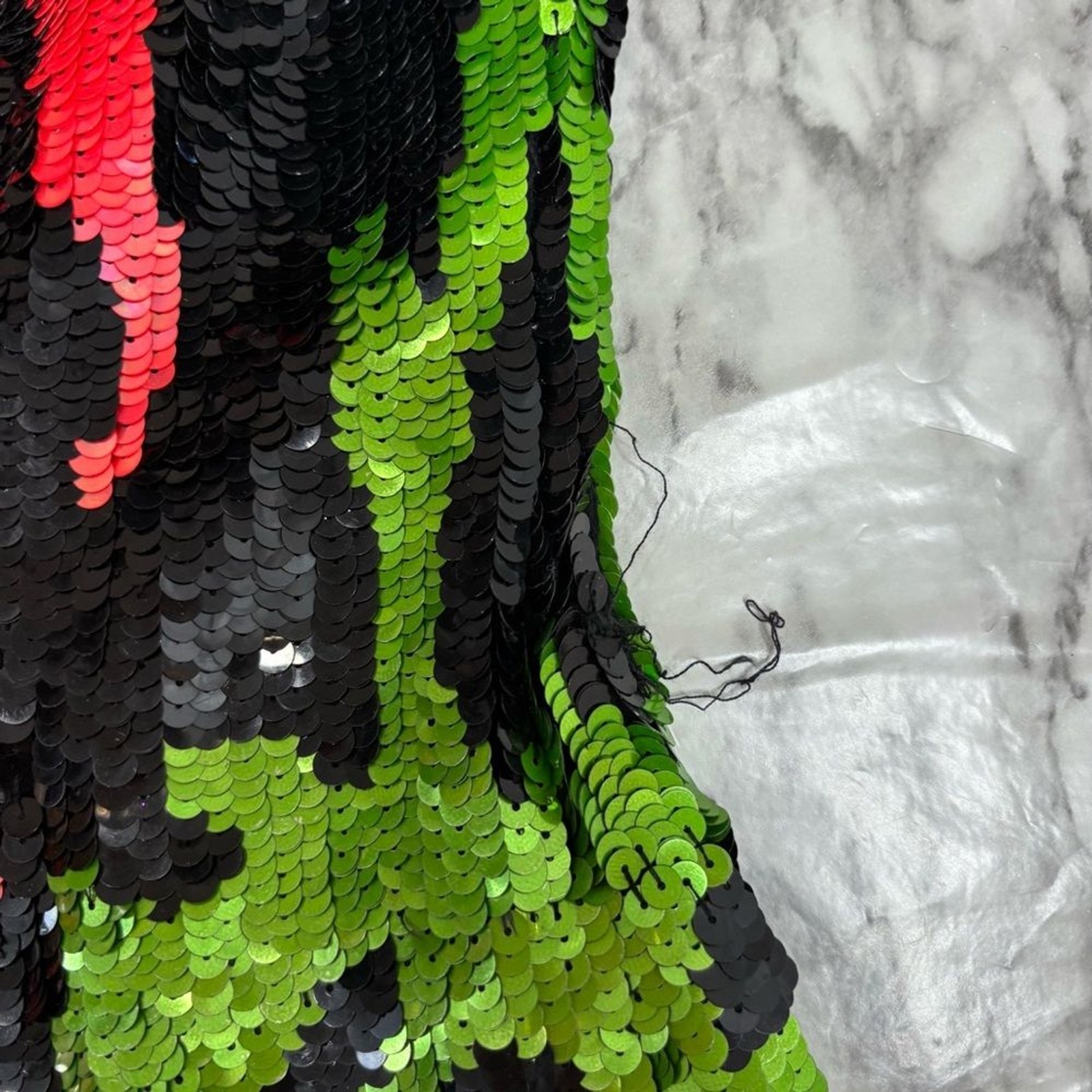 Vintage 80s fully Sequin beaded dress colorful abstract art to wear fits small