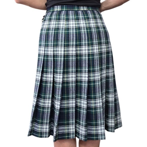 Vintage 90s Wool Tartan Plaid Wrap Skirt Size 10