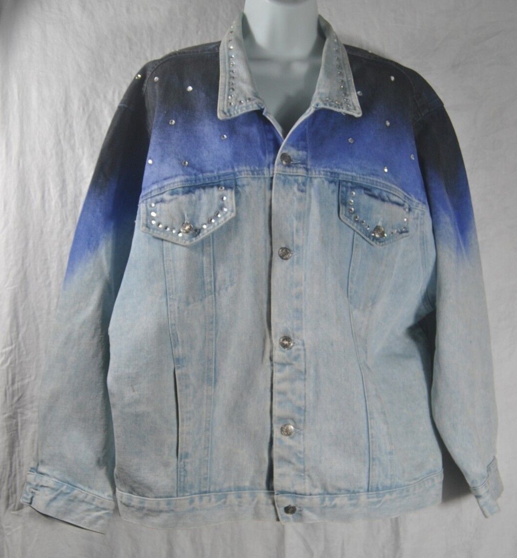 Vintage Denim Jacket Size Large JUST BRASS INC. Freeport NYC Large U.S.A. Made