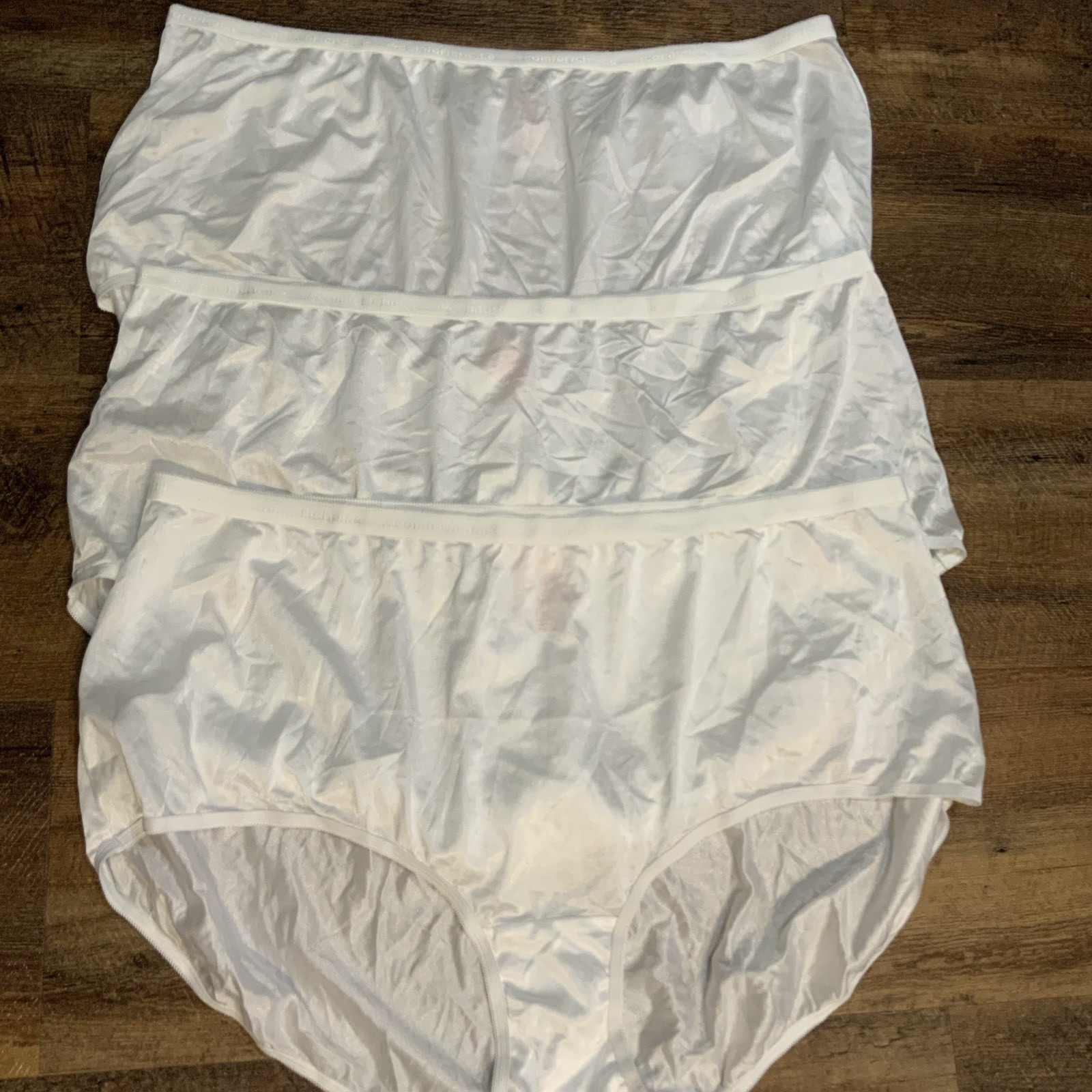 Comfort Choice Women’s Plus Size Stretch 3 Pair Nylon Briefs Size 13 White