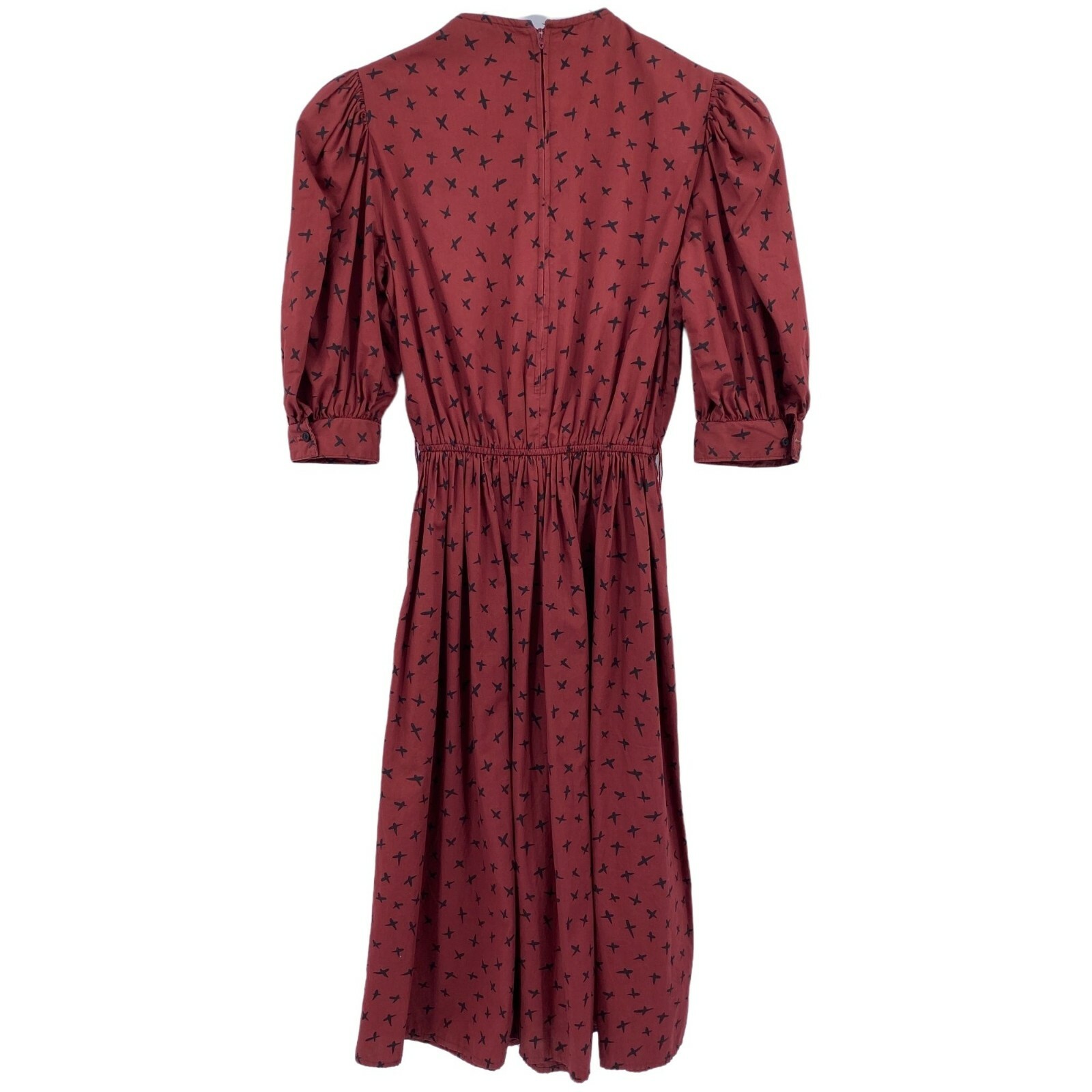 Vintage Donna Morgan Prairie Dress size small 5/6 Lace collar puff sleeves Union
