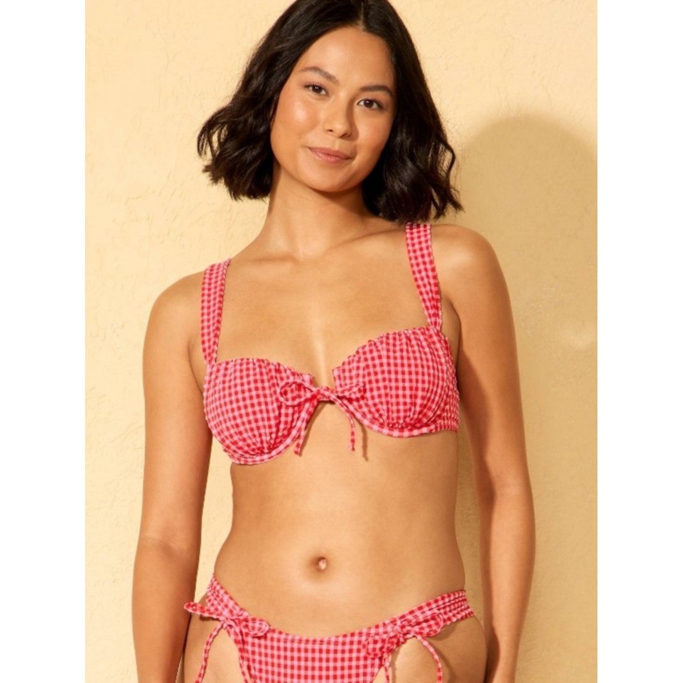 wild fable Red Gingham Seersucker 2 Piece Bikini Set, Size XXS, NWOT
