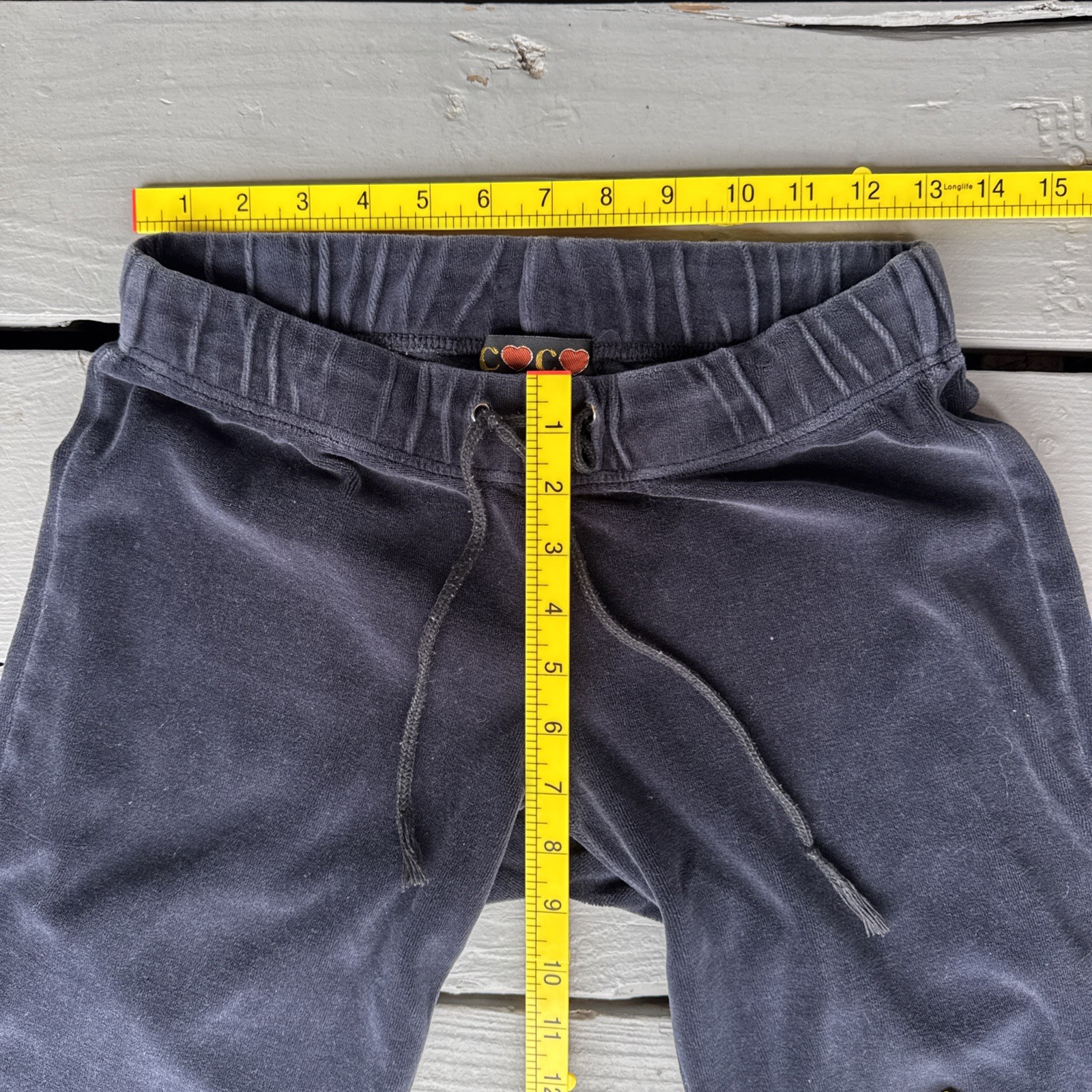 Vintage Y2K COCO Dark Navy velvet Low rise flare Sweatpants Size M