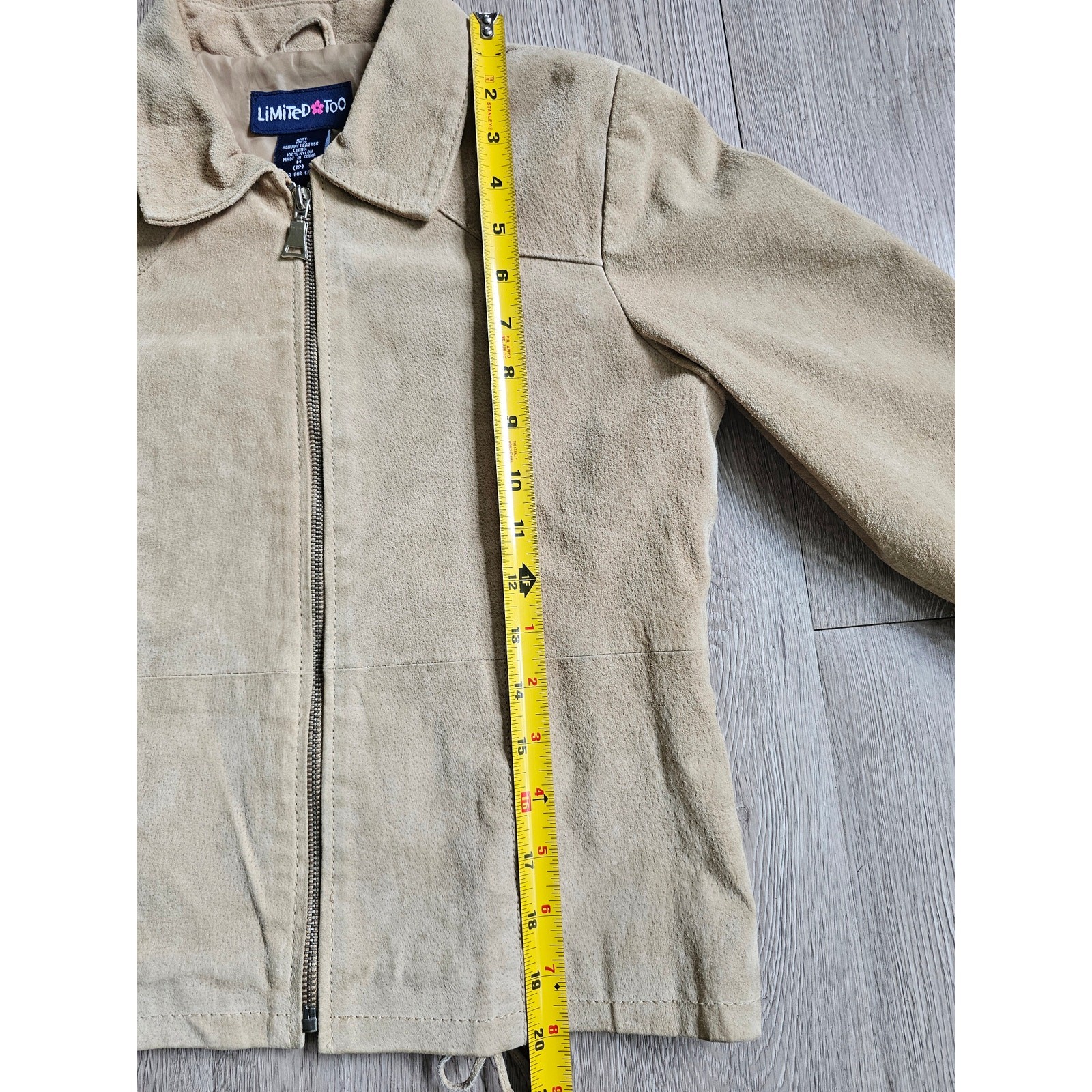Vintage Y2K Tan Genuine Suede Leather Zip Jacket Lace Up Accents | Western