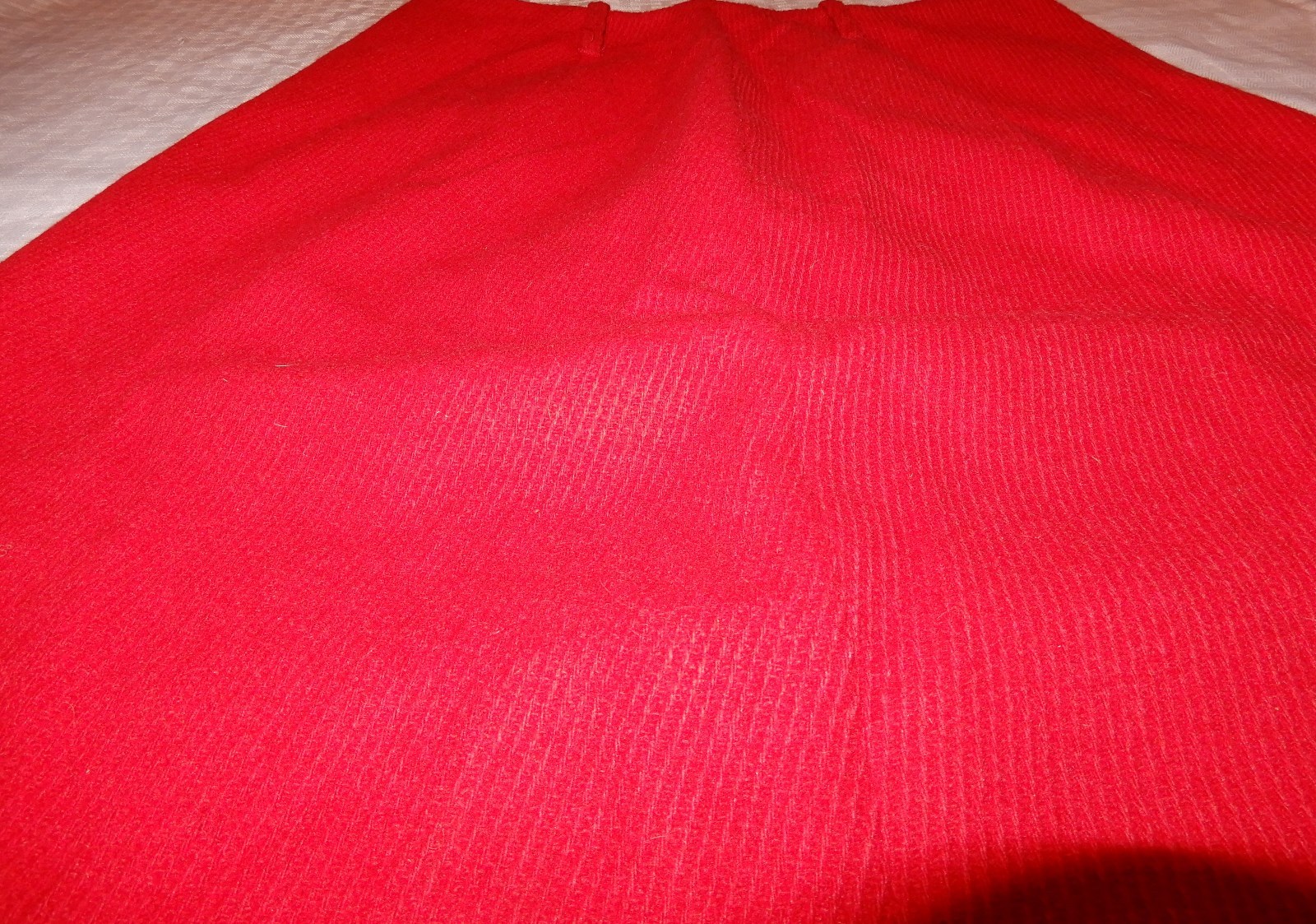 Vtg 1950’s MCM Kelita A line Red Wool & Nylon Corduroy Mini Skirt Beautiful HTF