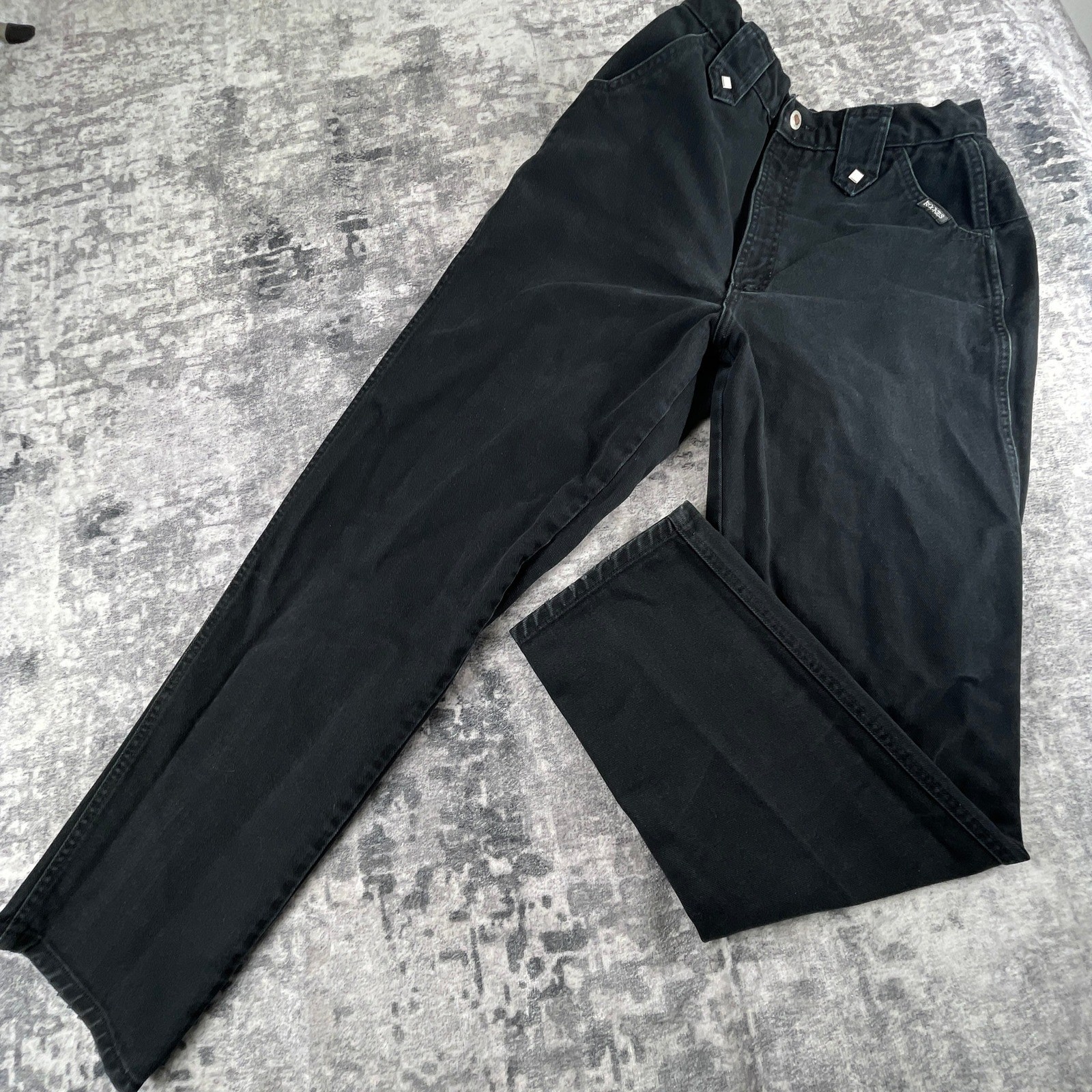 Vtg Rockies Womens 32/13 High Waist 90s Black Studded Western Y2K Mom Jean Boho