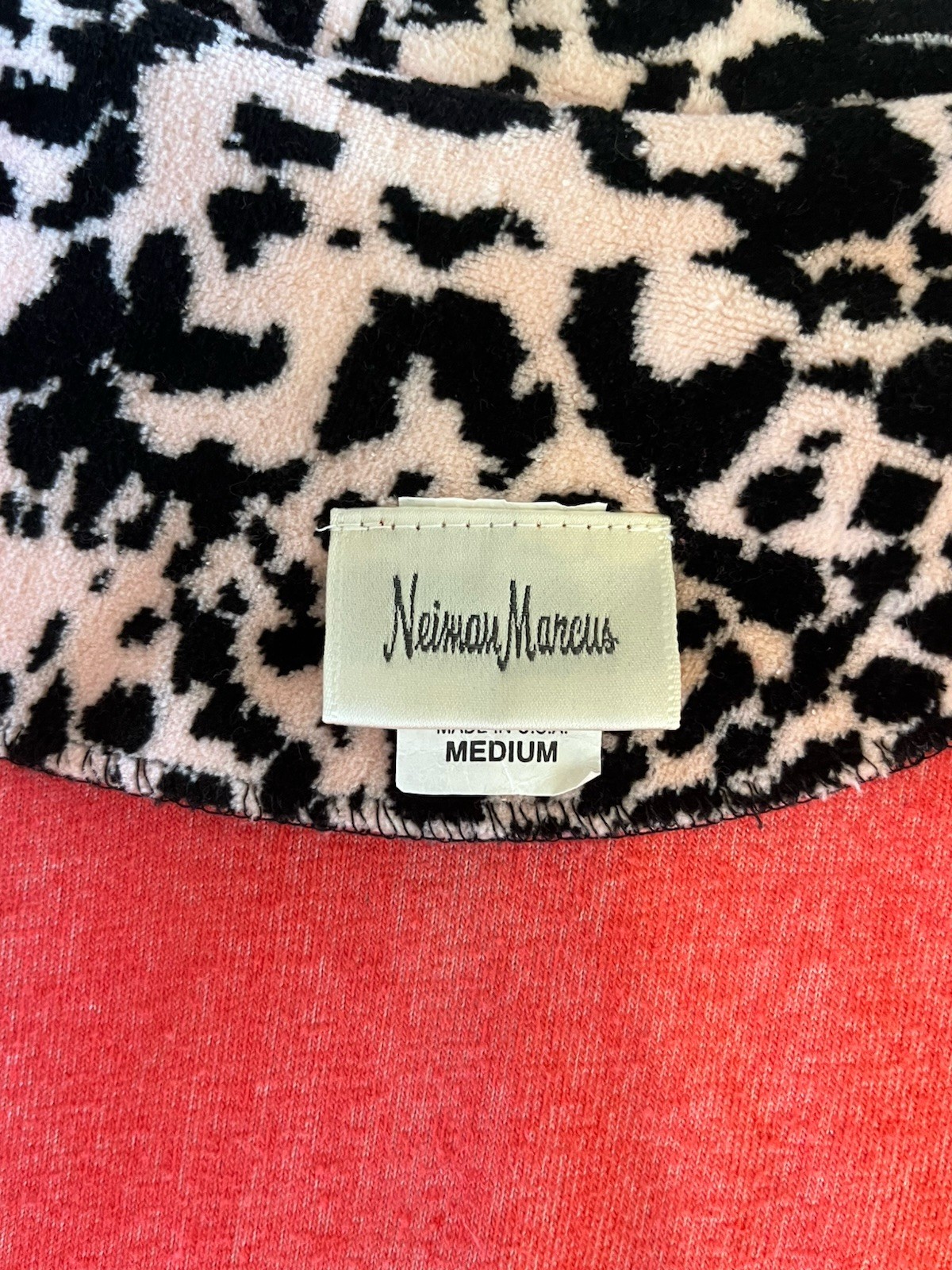 Vintage 90s Neiman Marcus M Red Velour Animal Print Track Suit Jacket Pants Set