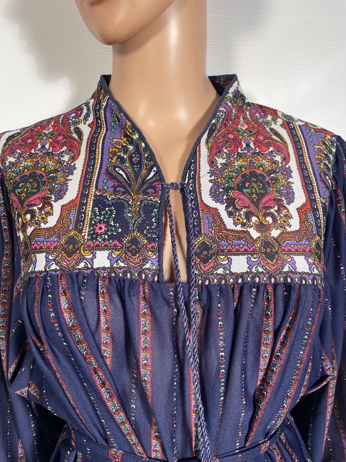 Vintage 1970s Paisley Print Dress One Size Fits Most