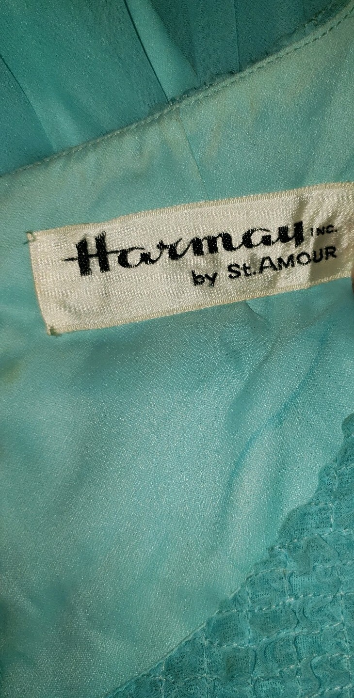 HARMAY turquoise Blue Chiffon Maxi Party vintage costume long Ball Gown XS S