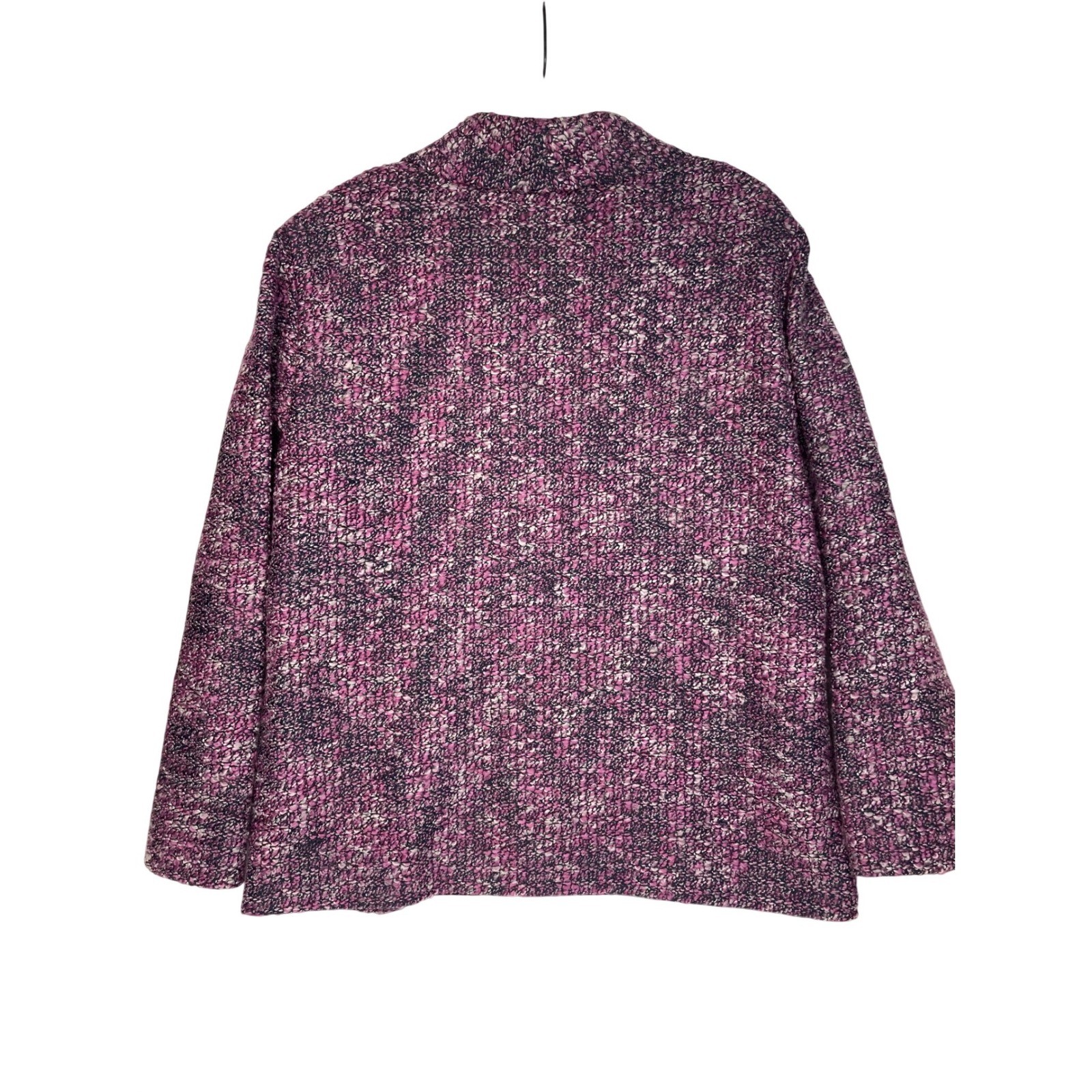 Vintage Alfred Dunner Bouclé Blazer Jacket Pink Black Size 16 Textured