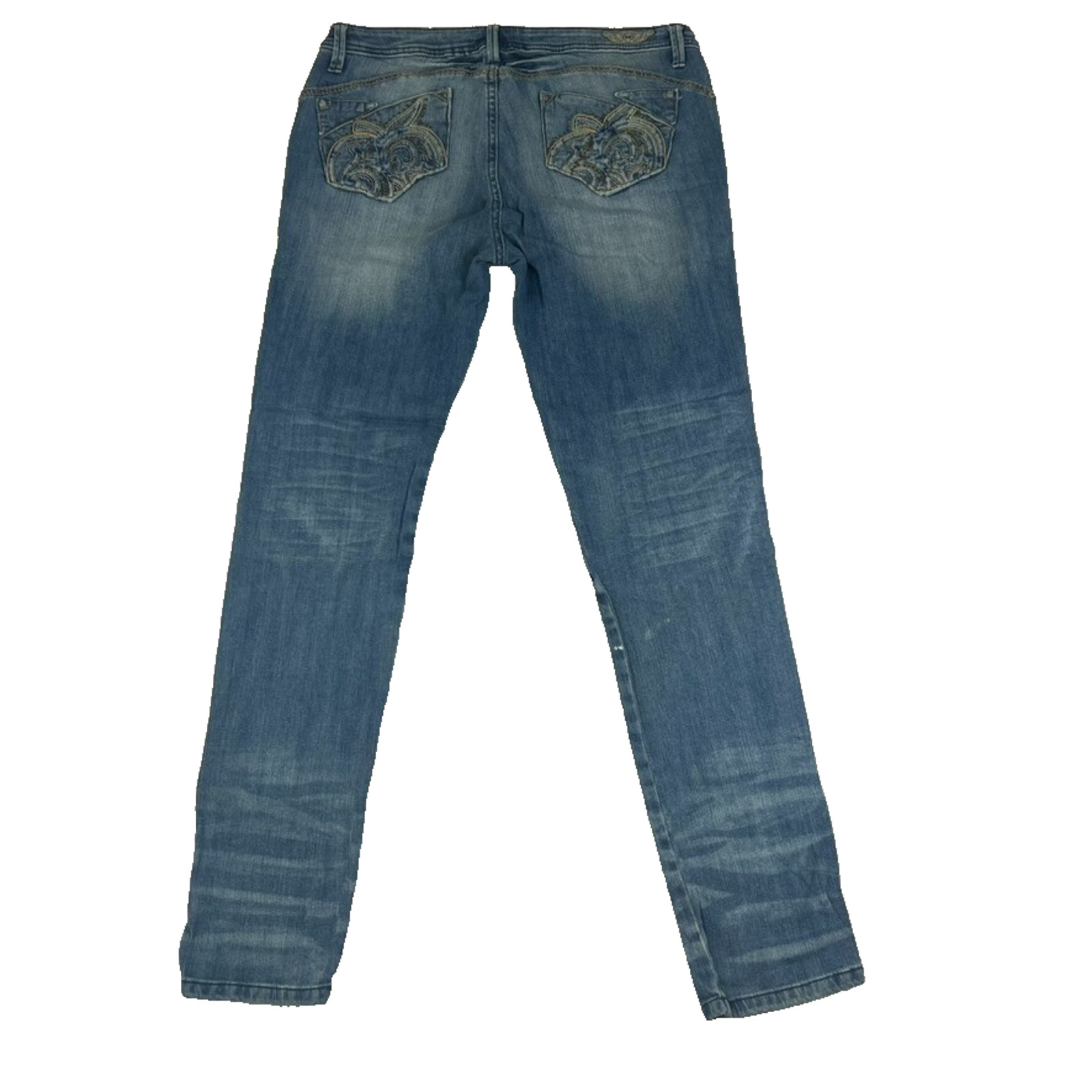 Apple Bottom Jeans Women’s Size 13/14 Distressed Blue Denim Embellished Pocket