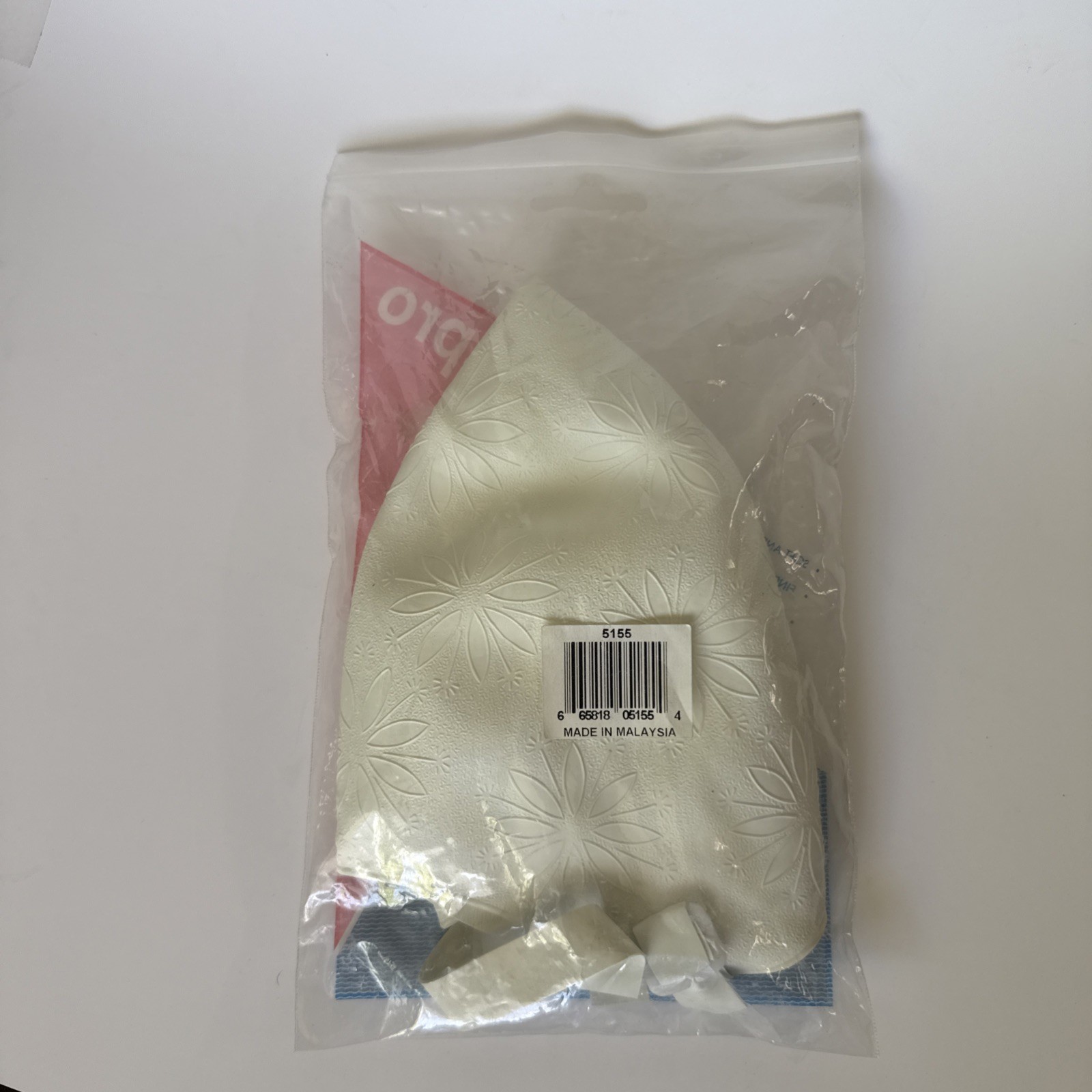 Vintage Aquaprol Rubber Swim Dive Cap Molded White Petal w/ Strap NOS