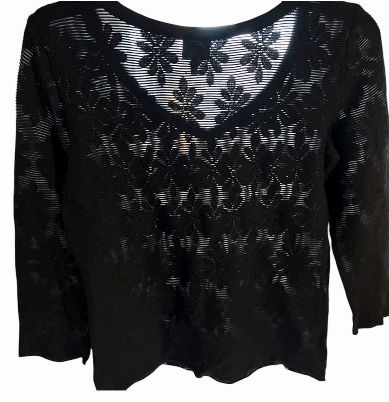 Vintage Armani Collezioni Italy Lace Top Women’s Size 8 Romantic Edgy Party Glam