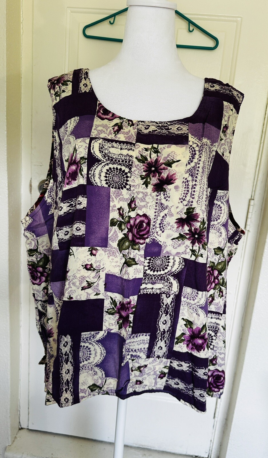Vintage Lacy Afternoon Shell Kepler Reversible Tank Top Size 3X