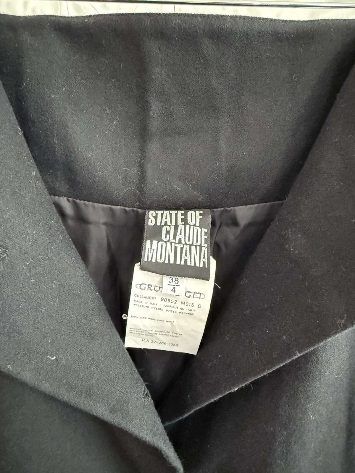 Vintage State of Claude Montana Wool Mini Skirt-Black-90s-Y2K-Minimalist-Design