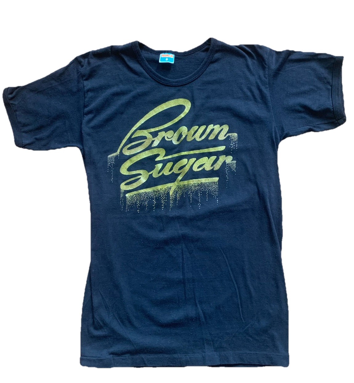 Vintage 70s Brown Sugar Gold Print Roach T Shirt Woman’s Medium Rolling Stones