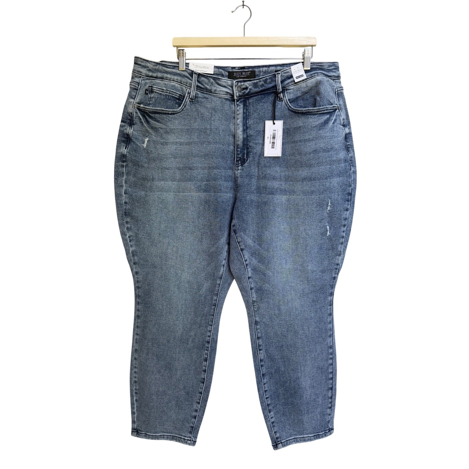 Judy Blue High Rise Medium Wash Distressed Vintage Slim Jeans Size 22W NEW