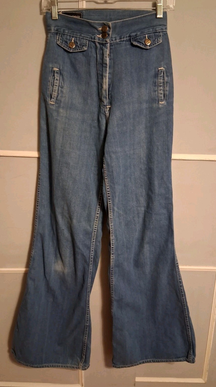 HTF Vintage 1970s FOXMOOR Hippie Bell Bottoms Blue Jeans SZ 11