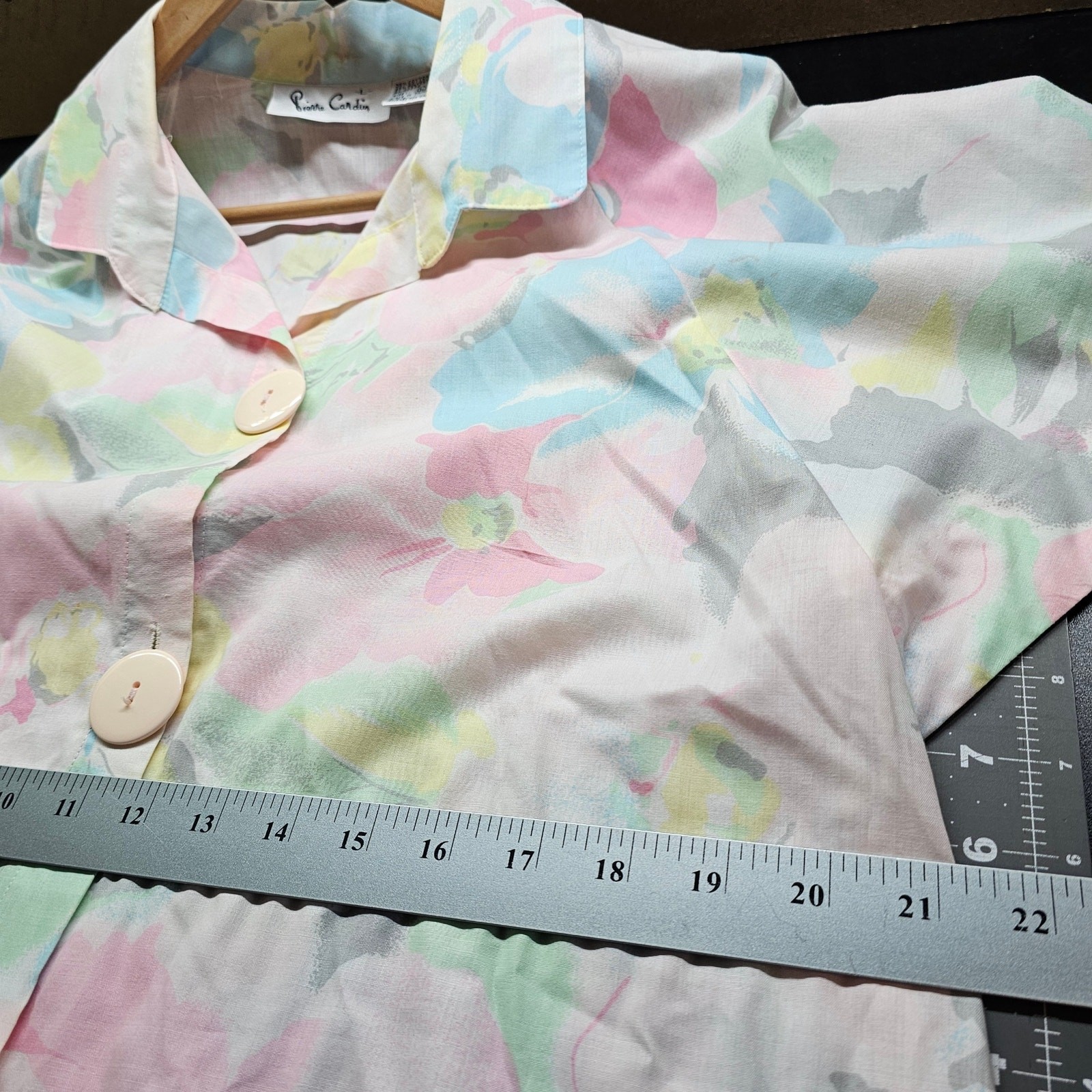 Vintage Pierre Cardin Floral Dress Women Lrg Pink 70s Midi Preppy Cottage Retro