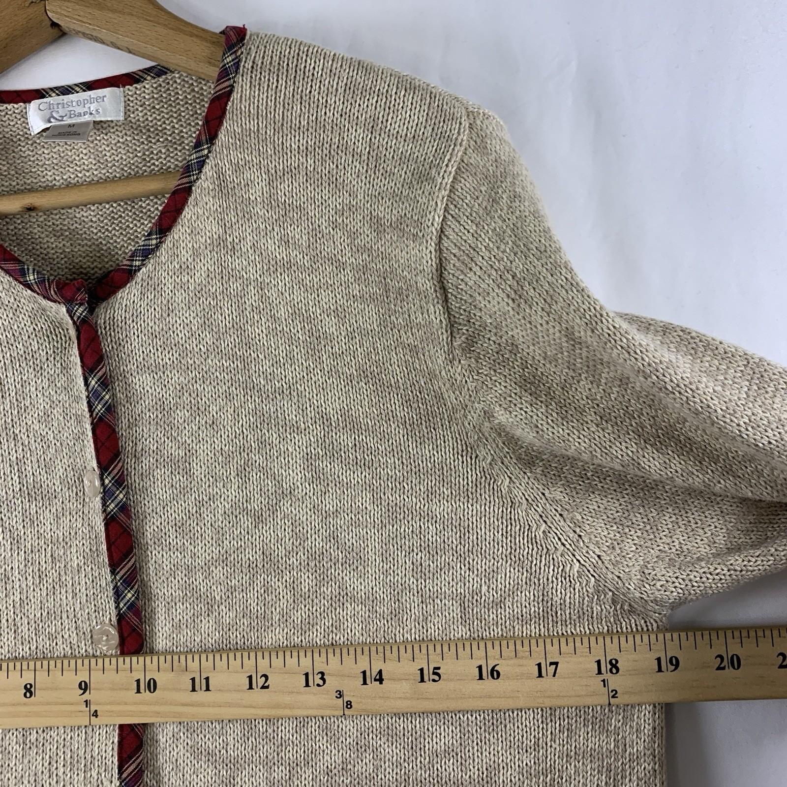 VTG Womens Cottage Novelty Dog Cardigan Sweater Size M Cotton Ramie Teacher