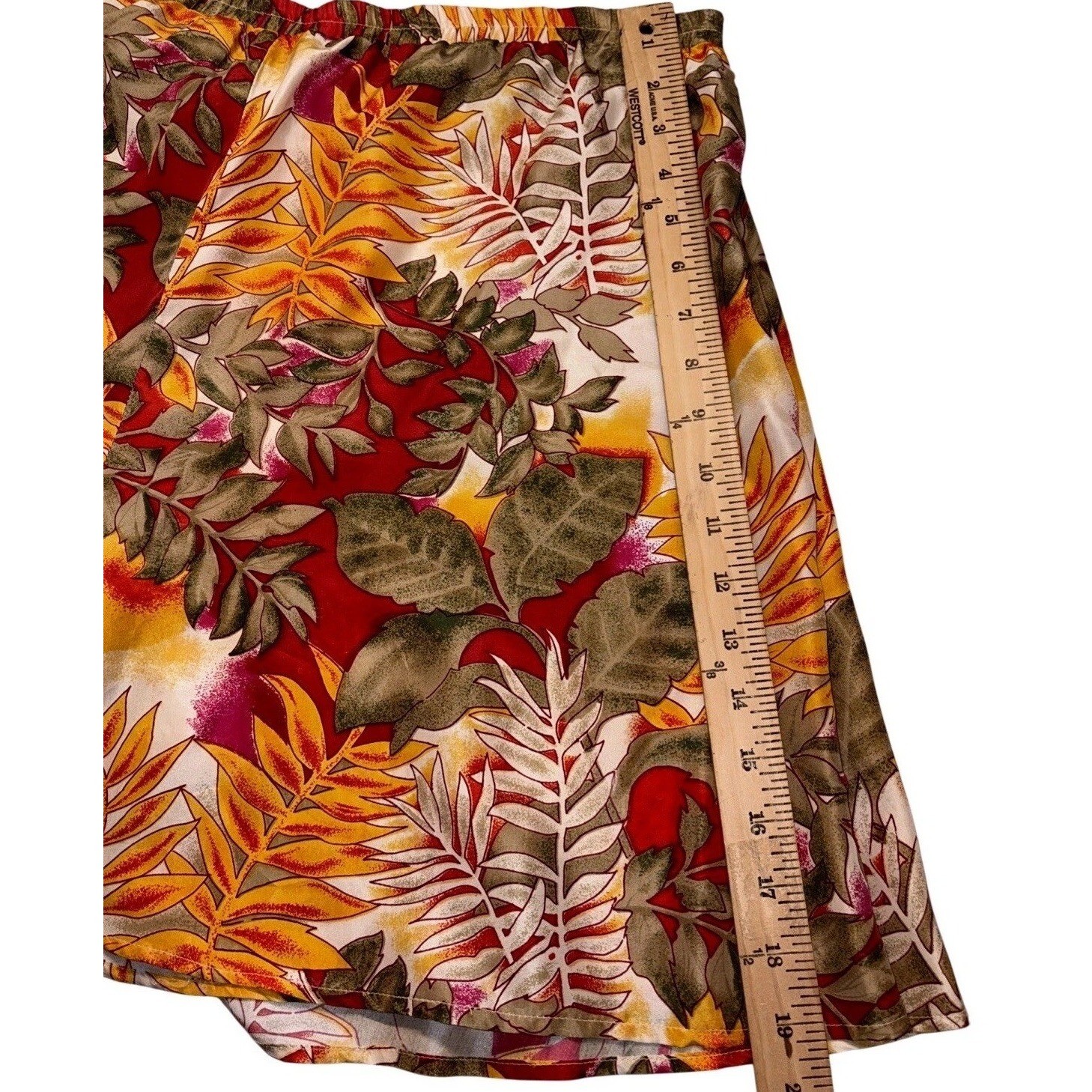 Vintage Melrose Studio Silk Skort Size M Tropical Floral Hawaiian 90s Skirt Y2K