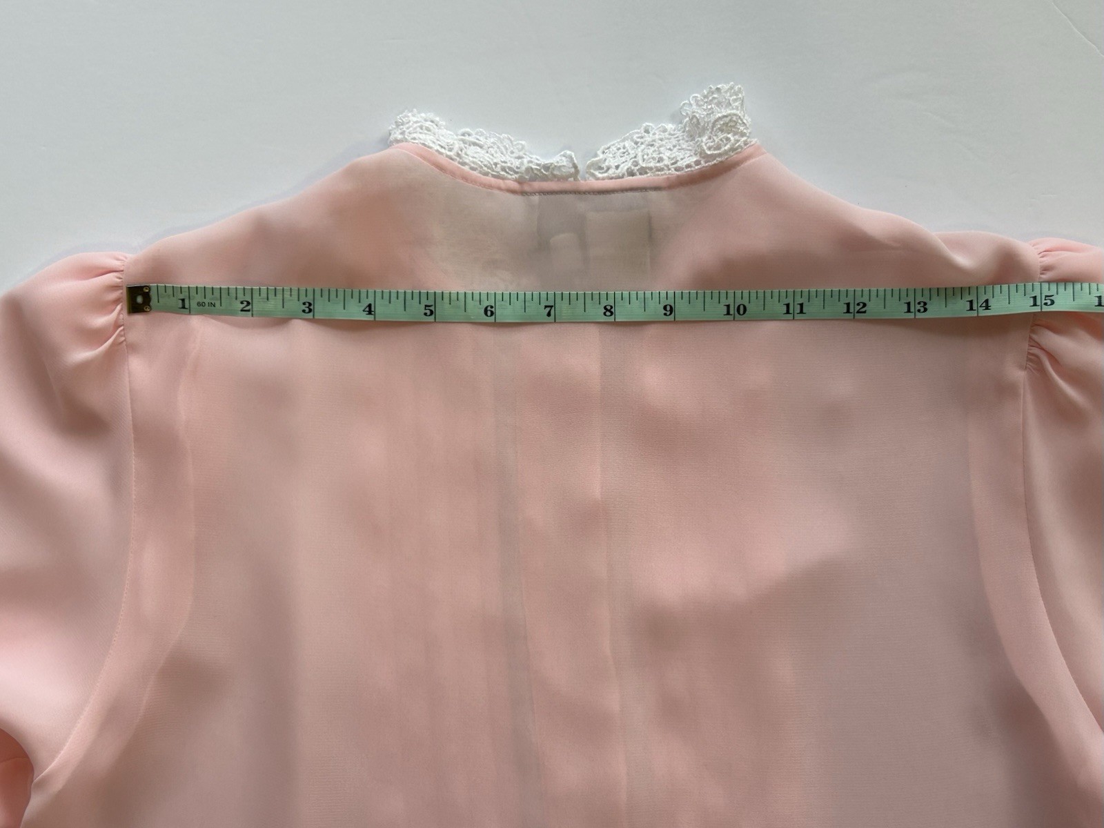 Vintage 80s AU COURANT Pink Semi Sheer Pleated Secretary Academia Blouse Sz 8