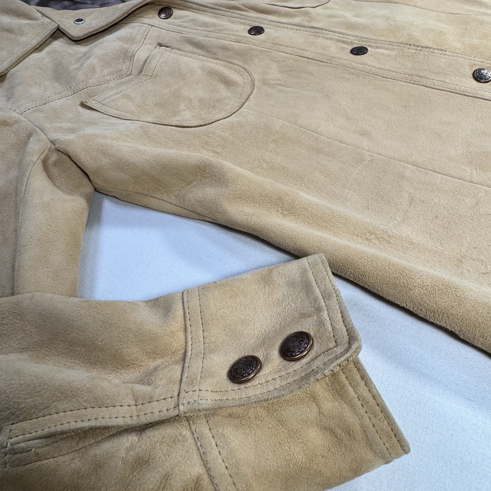 1970s Vintage New England Sportswear Co Suede Jacket Women’s 10 USA Tan